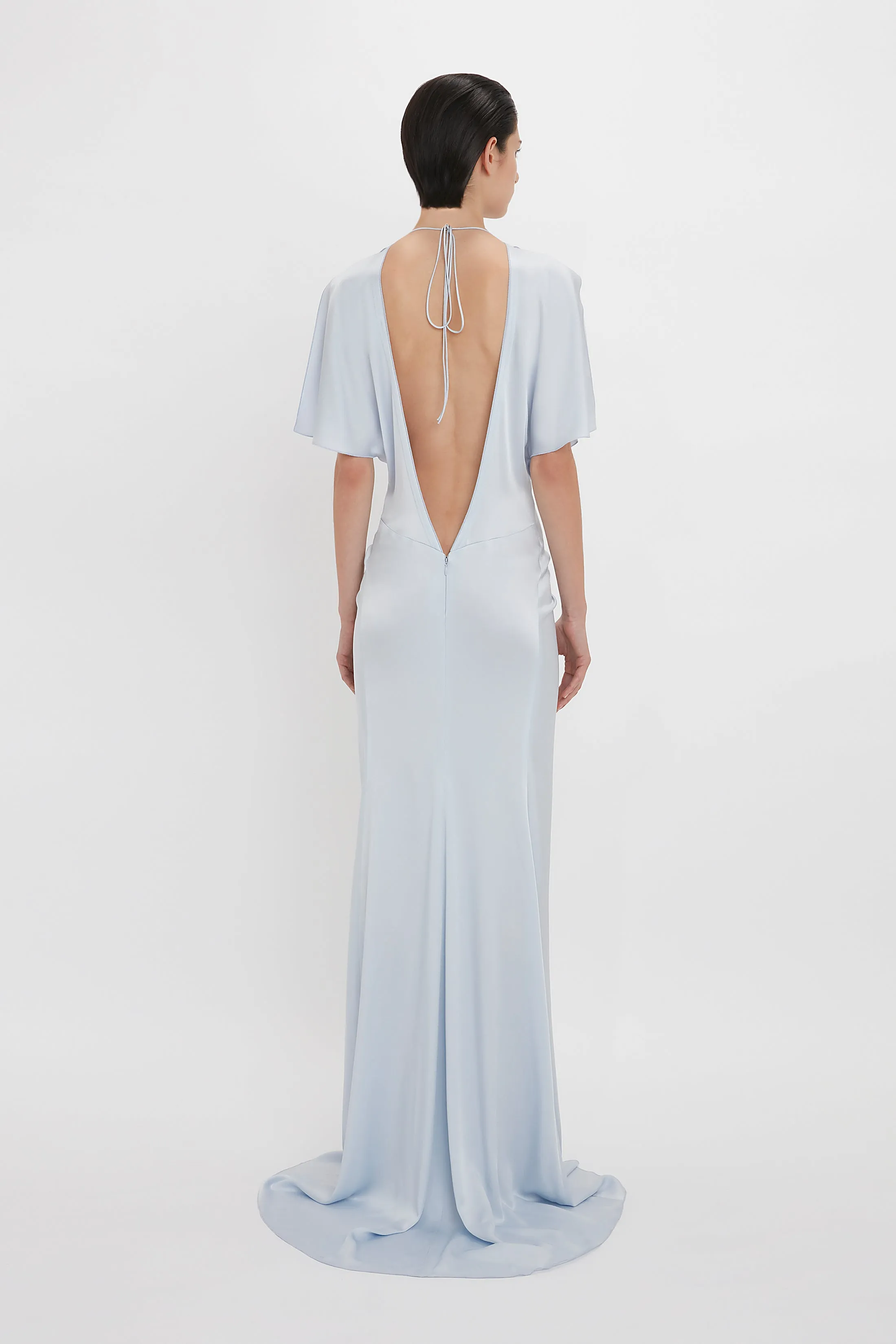 Exclusive Floor-Length Gathered Dress In Ice sold by Victoria Beckham product image thumbnail 3