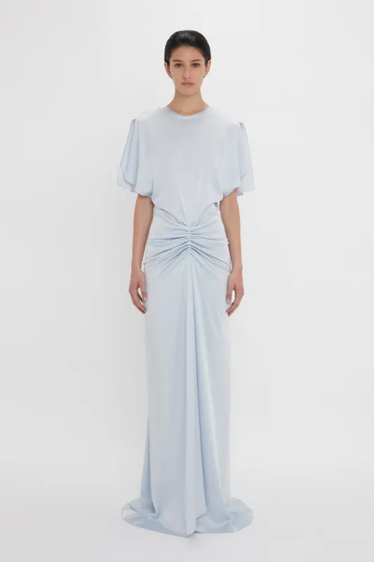 Exclusive Floor-Length Gathered Dress In Ice sold by Victoria Beckham