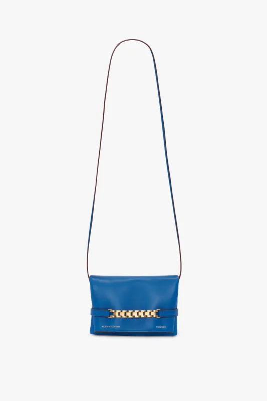 Mini Chain Pouch Bag With Long Strap In Sapphire Blue sold by Victoria Beckham