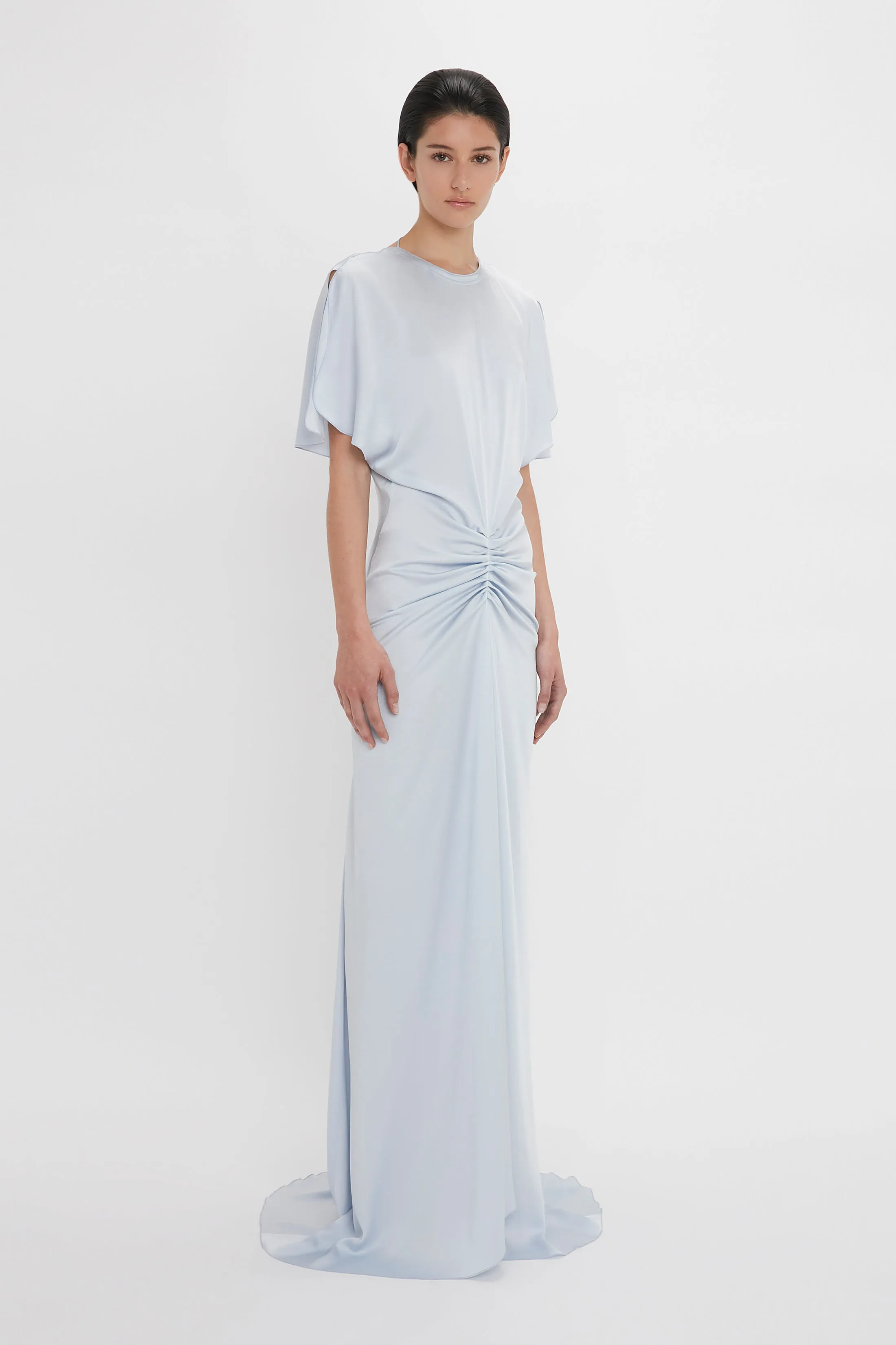 Exclusive Floor-Length Gathered Dress In Ice sold by Victoria Beckham product image thumbnail 2