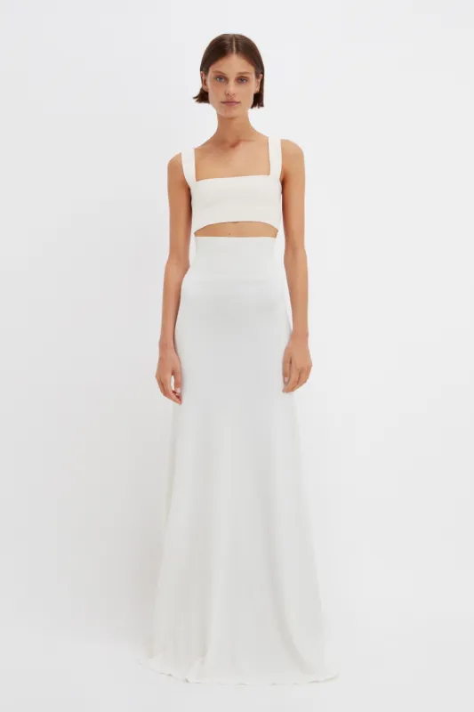 Floor-Length Knitted Skirt In White sold by Victoria Beckham