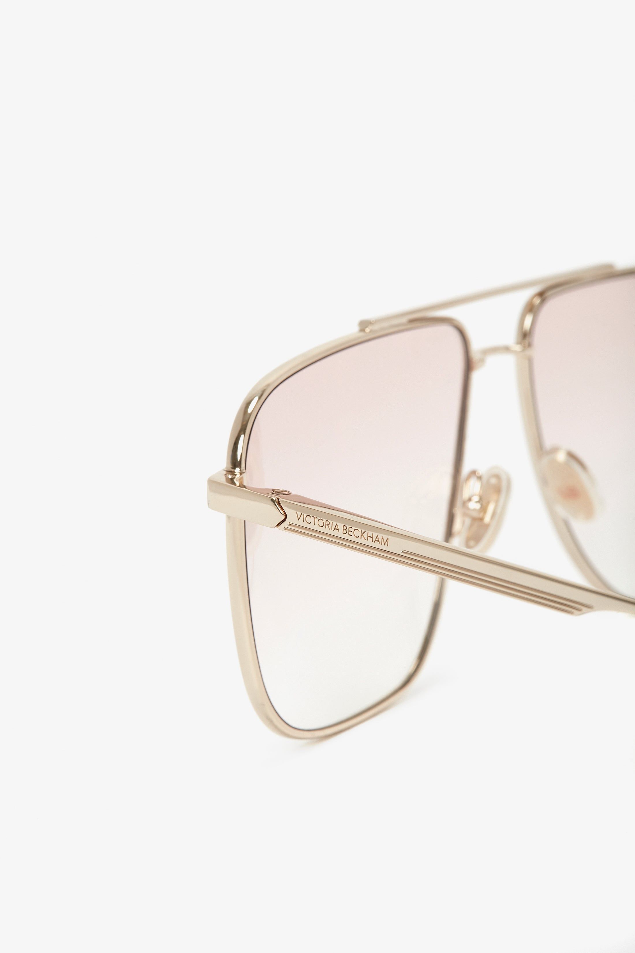 Double Bridge V-Line Navigator In Gold-Blush sold by Victoria Beckham product image thumbnail 4