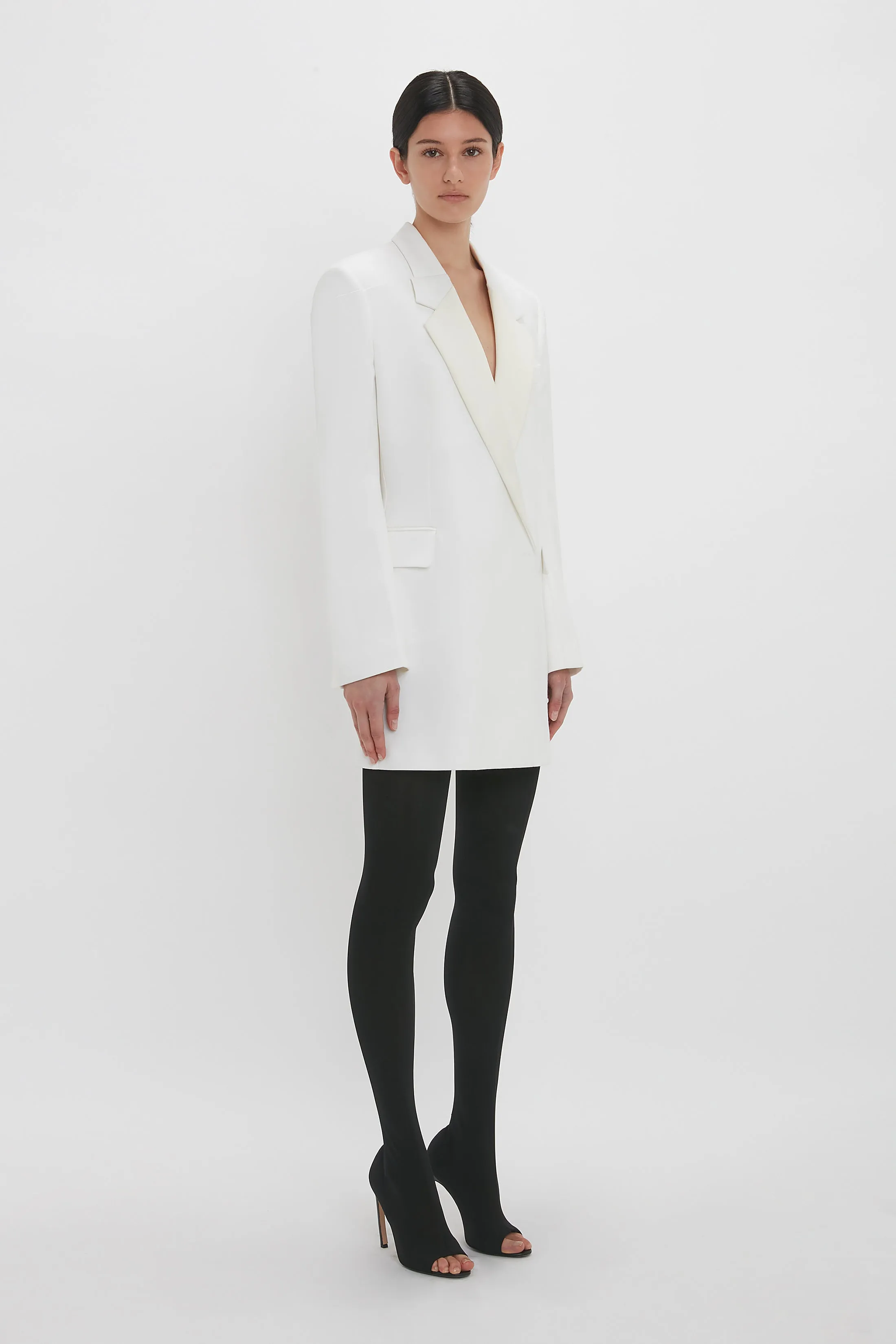 Fold Shoulder Detail Dress In Ivory sold by Victoria Beckham product image thumbnail 2