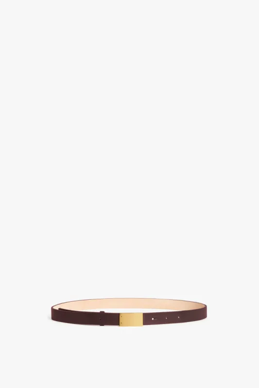 Thin Belt With Plaque Buckle In Burgundy sold by Victoria Beckham