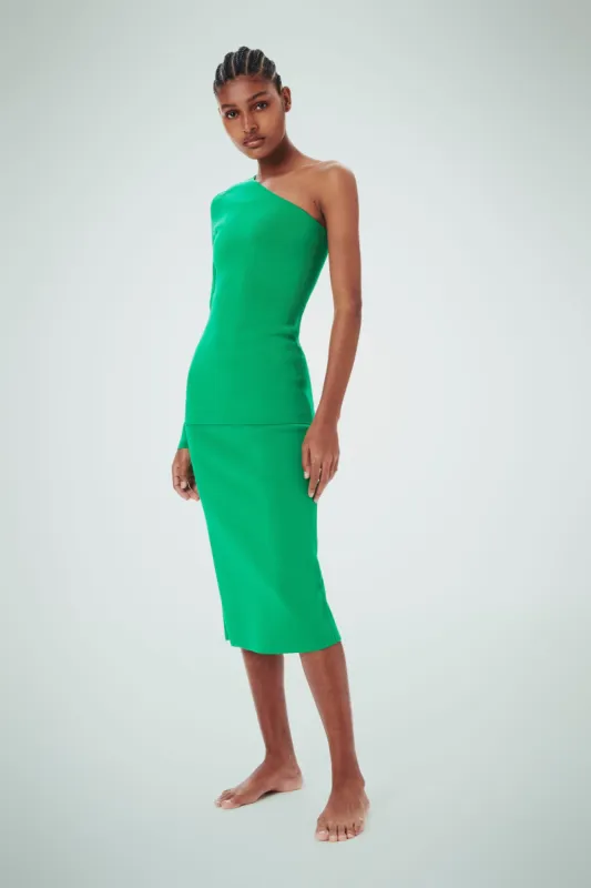 VB Body Fitted Midi Skirt in Green sold by Victoria Beckham