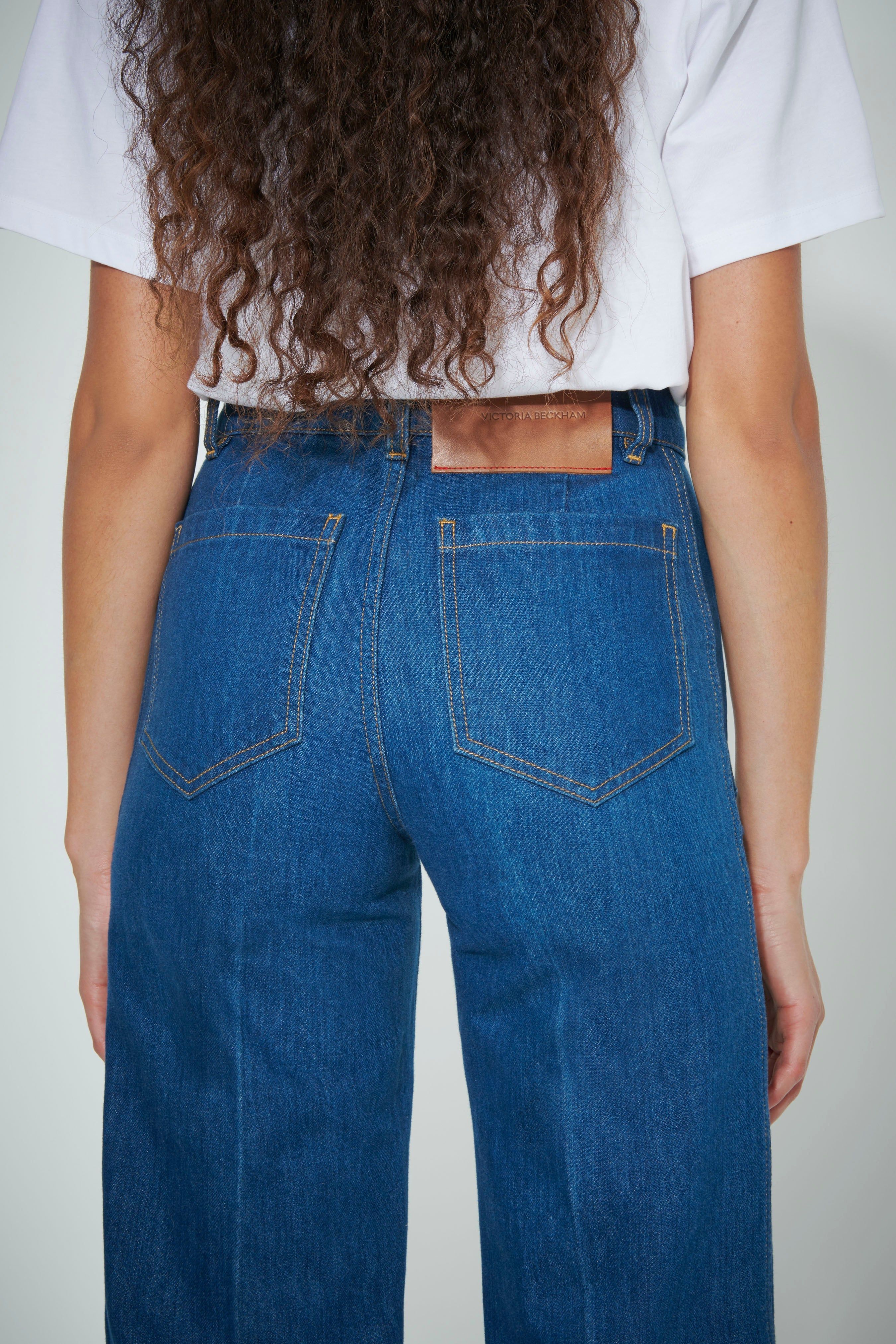 Alina High Waisted Jean In Dark Blue Wash sold by Victoria Beckham product image thumbnail 4
