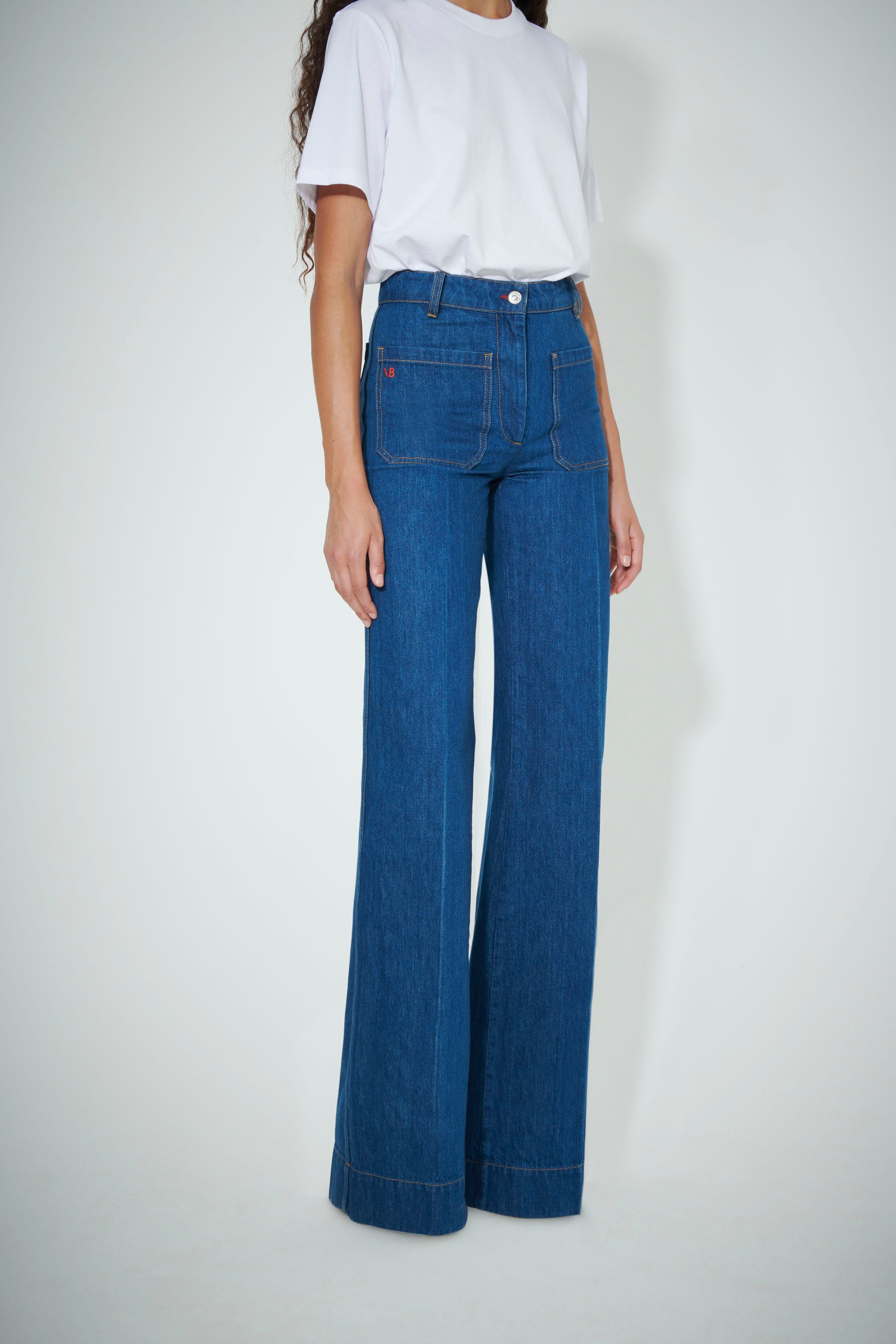 Alina High Waisted Jean In Dark Blue Wash sold by Victoria Beckham product image thumbnail 2
