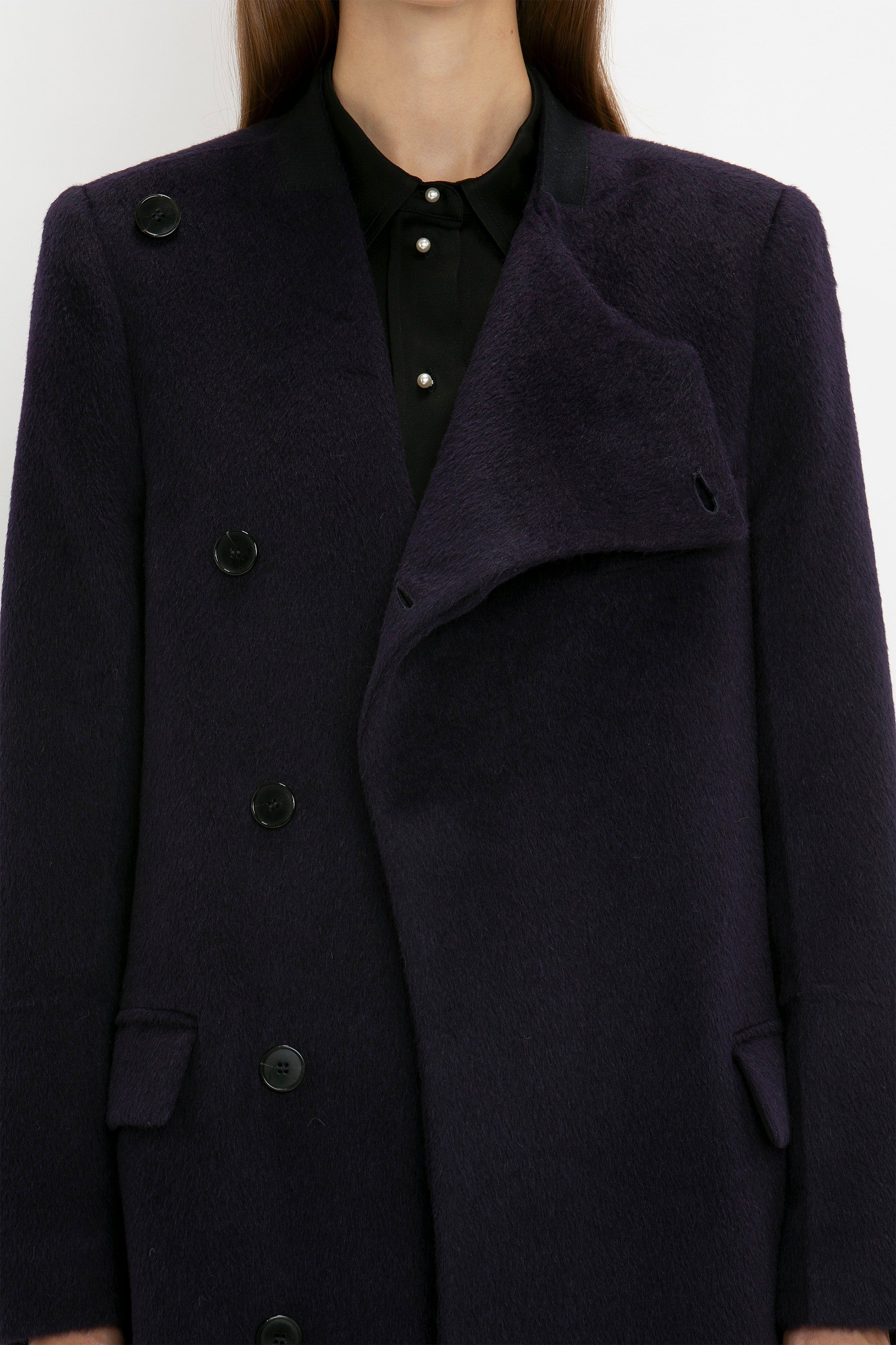 Wrap Front Coat In Blackberry sold by Victoria Beckham product image thumbnail 5