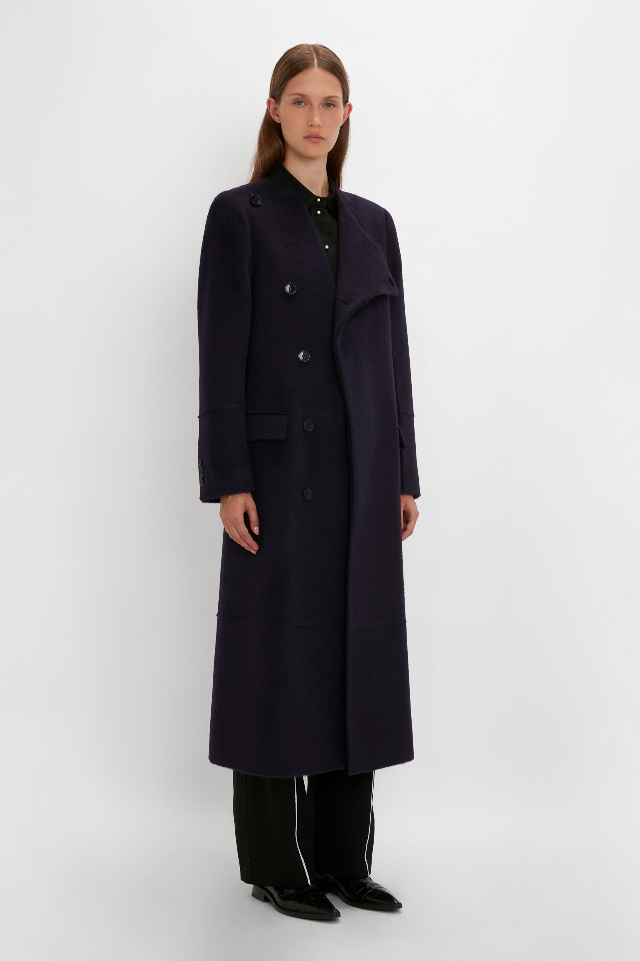 Wrap Front Coat In Blackberry sold by Victoria Beckham product image thumbnail 2