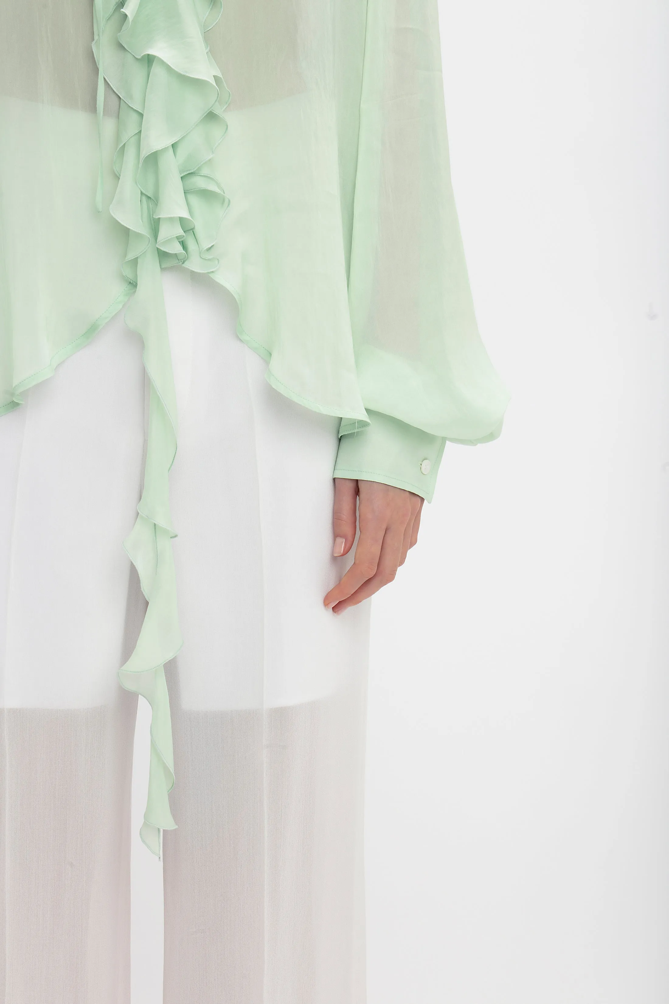 Romantic Blouse In Jade sold by Victoria Beckham product image thumbnail 4