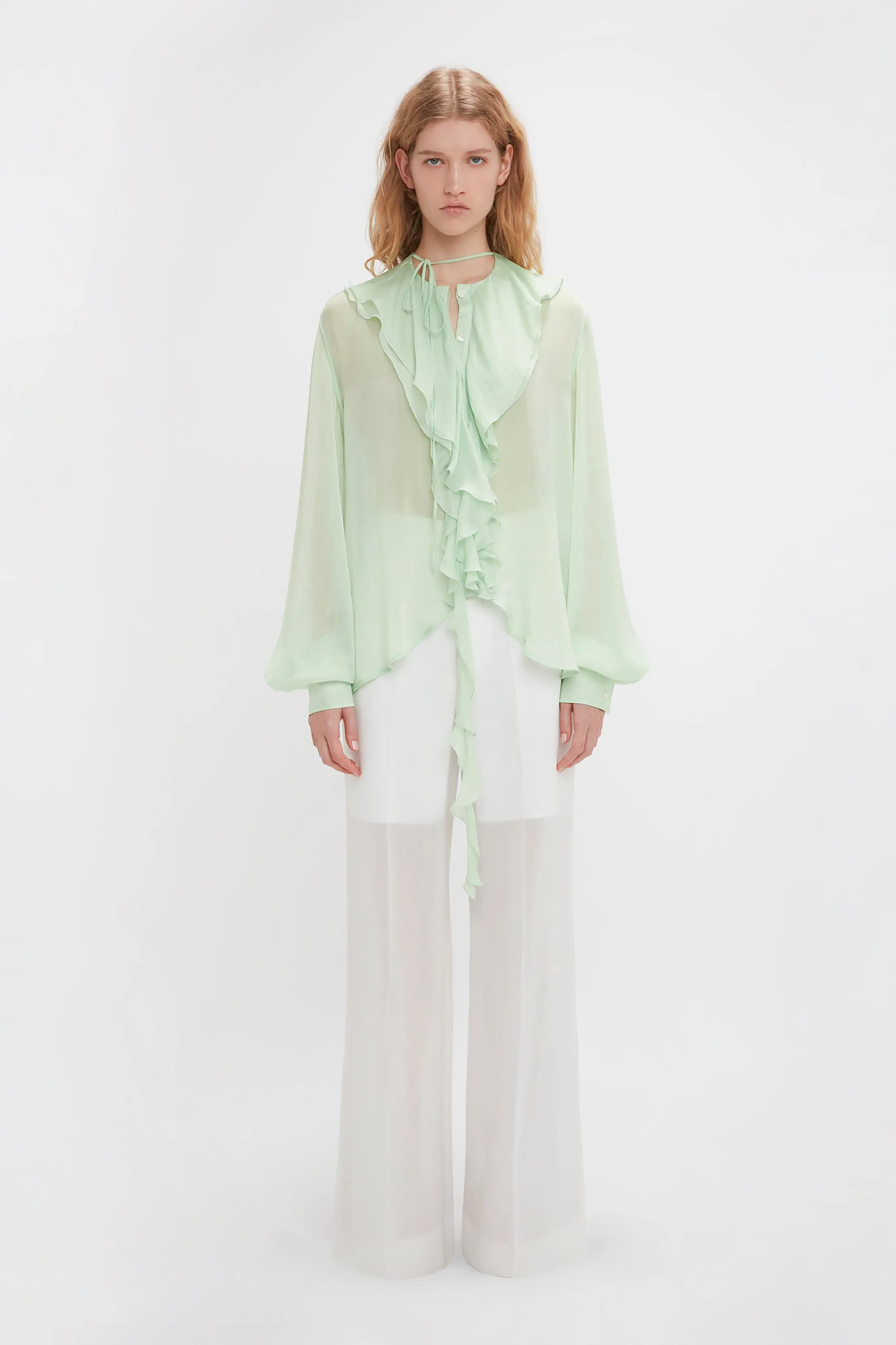 Romantic Blouse In Jade sold by Victoria Beckham
