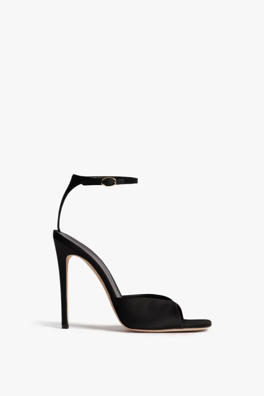Destiny Sandal 115mm In Black Satin sold by Victoria Beckham