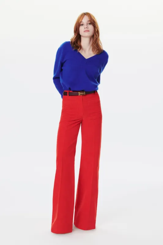 Double V-Neck Jumper in Cobalt sold by Victoria Beckham
