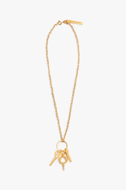 Key Charm Necklace In Gold sold by Victoria Beckham