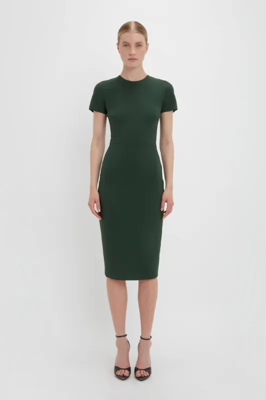 Fitted T-Shirt Dress In Bottle Green sold by Victoria Beckham