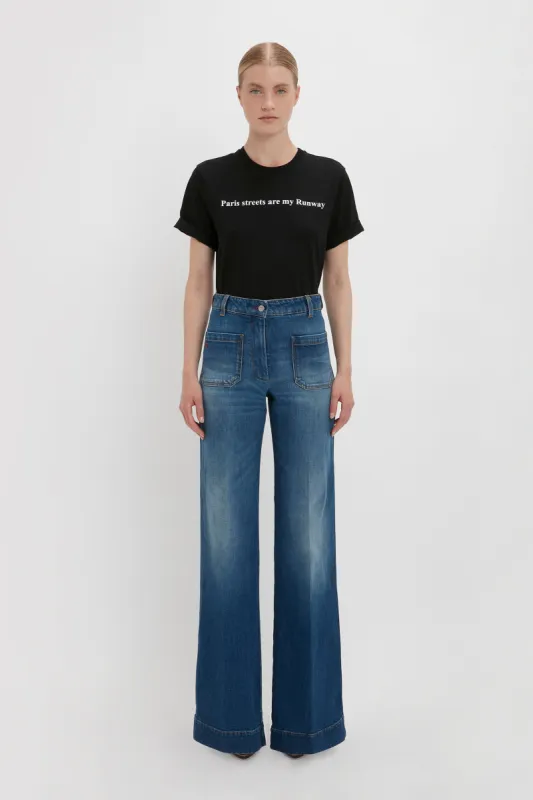 PARIS STREETS ARE MY RUNWAY T-shirt in Black sold by Victoria Beckham