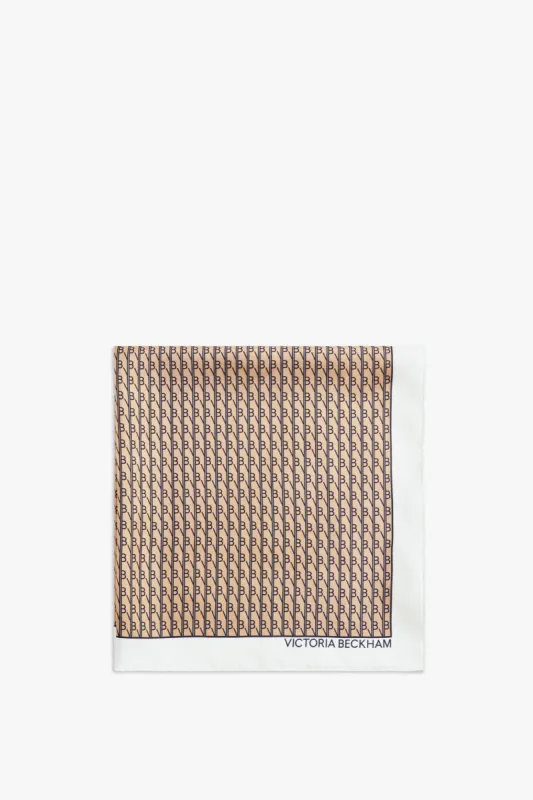 Silk Foulard In Camel Monogram sold by Victoria Beckham