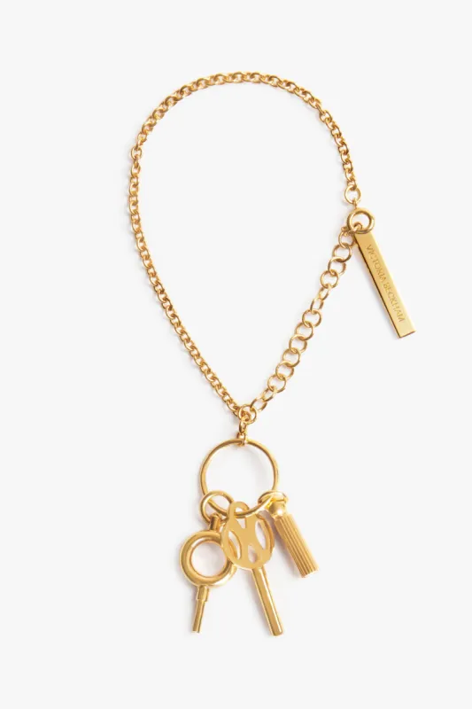 Key Charm Anklet In Gold sold by Victoria Beckham