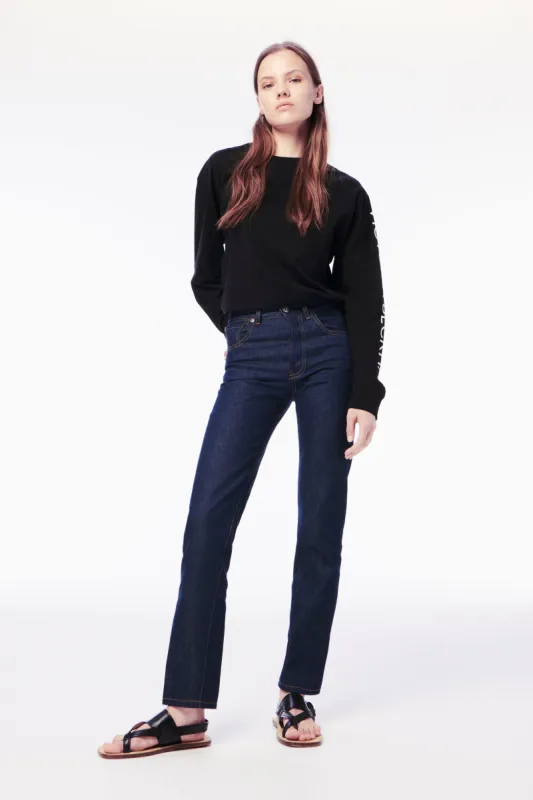 Long Sleeve Logo Tee in Black sold by Victoria Beckham