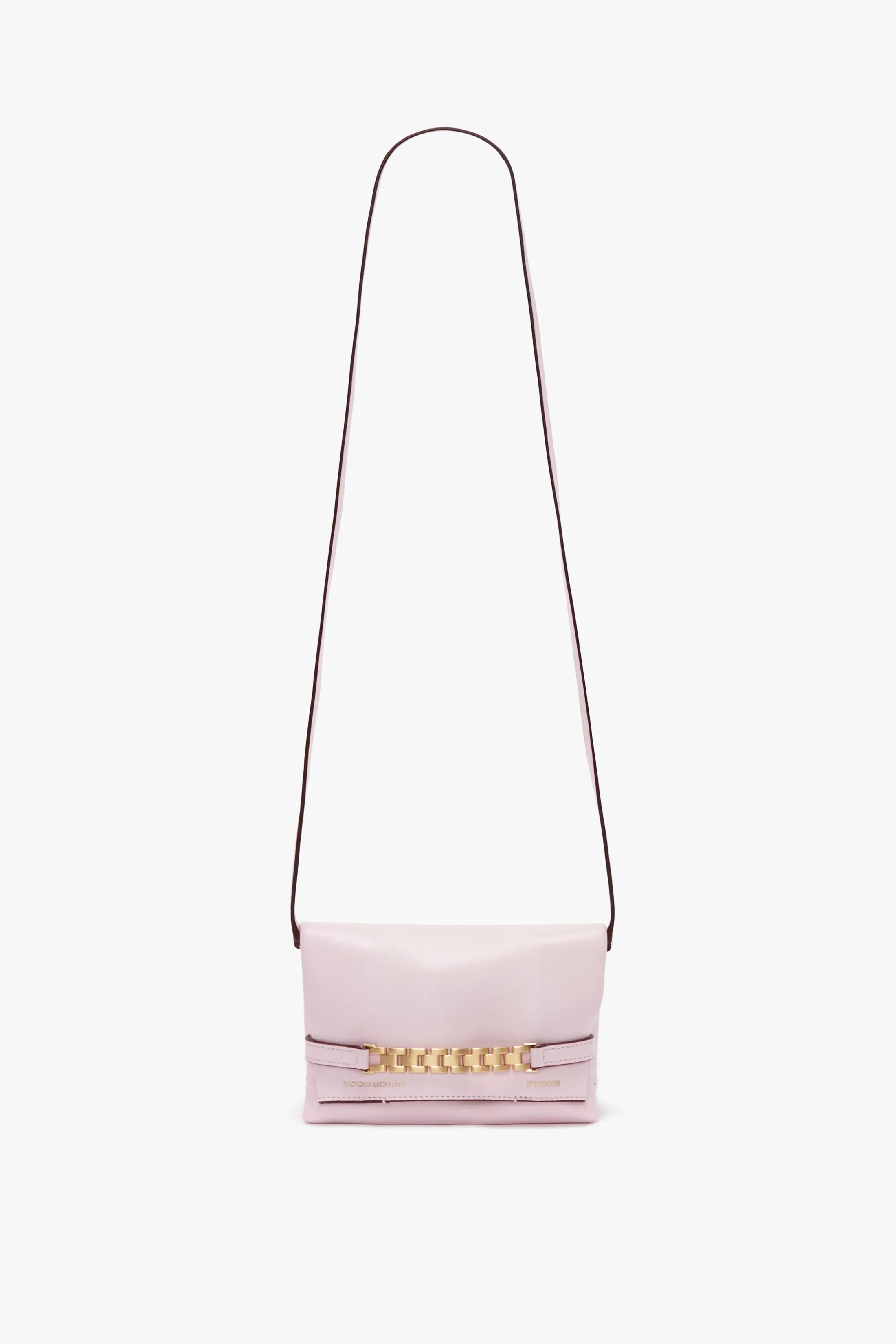 Mini Chain Pouch Bag With Long Strap In Orchid Leather sold by Victoria Beckham