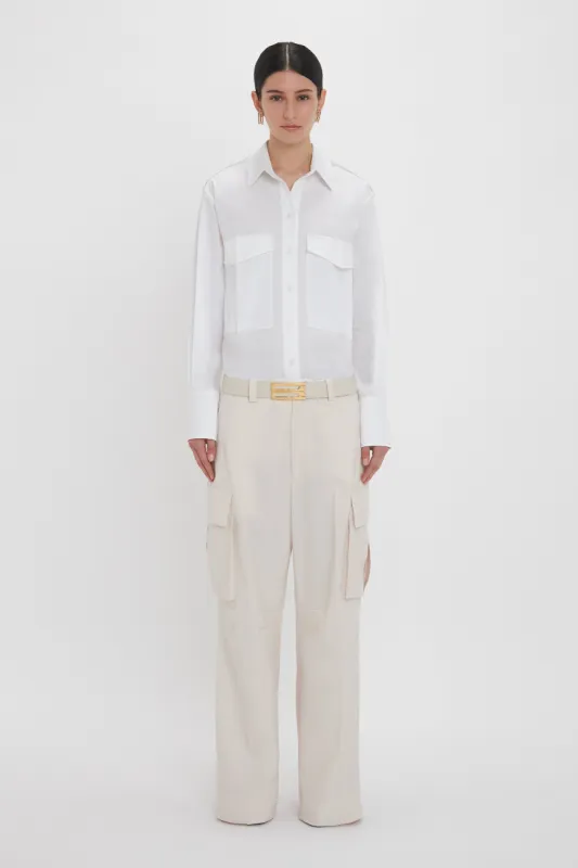 Oversized Pocket Shirt In White sold by Victoria Beckham