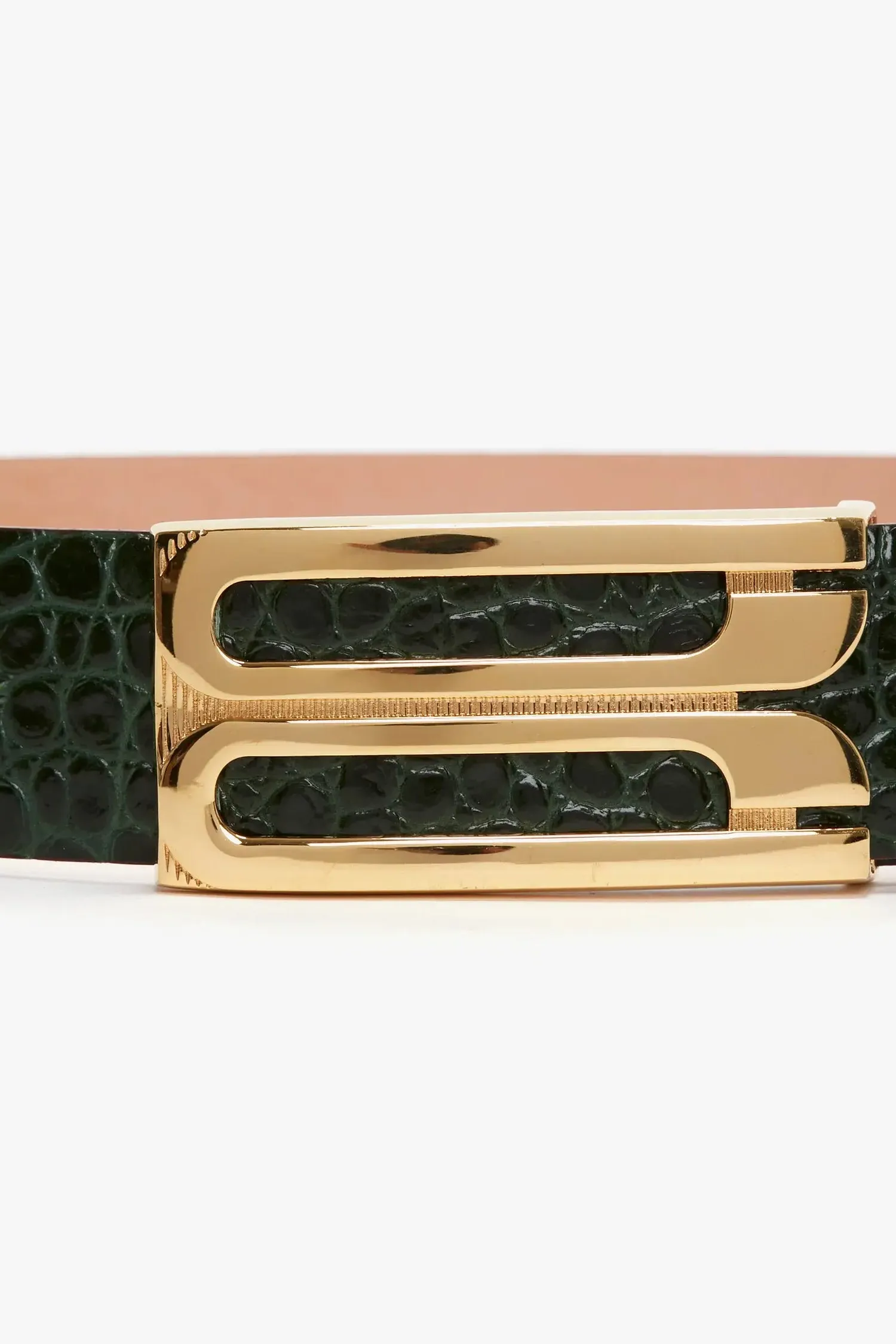 Jumbo Dorian Belt In Dark Forest Croc Embossed Leather sold by Victoria Beckham product image thumbnail 3