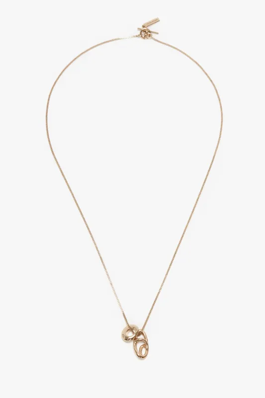 Abstract Charm Necklace In Light Gold sold by Victoria Beckham