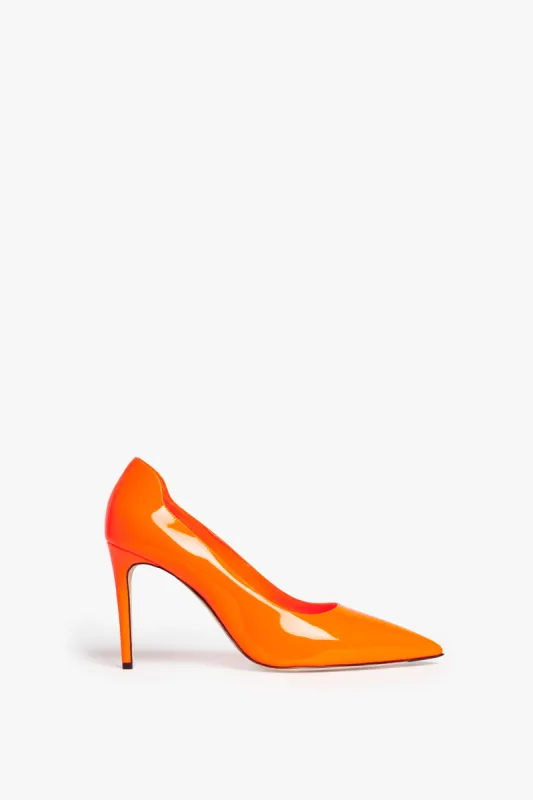VB 90mm Pump In Fluorescent Orange sold by Victoria Beckham
