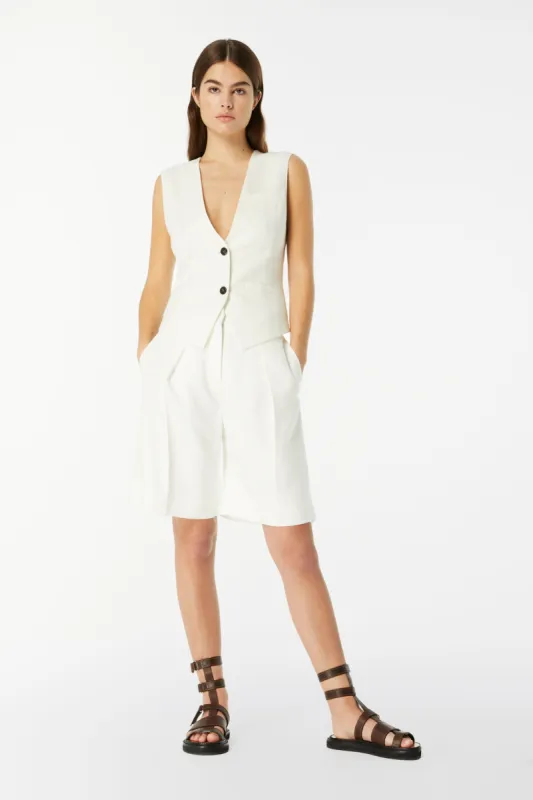 Basket Weave Tailored Shorts in Clotted-Cream sold by Victoria Beckham