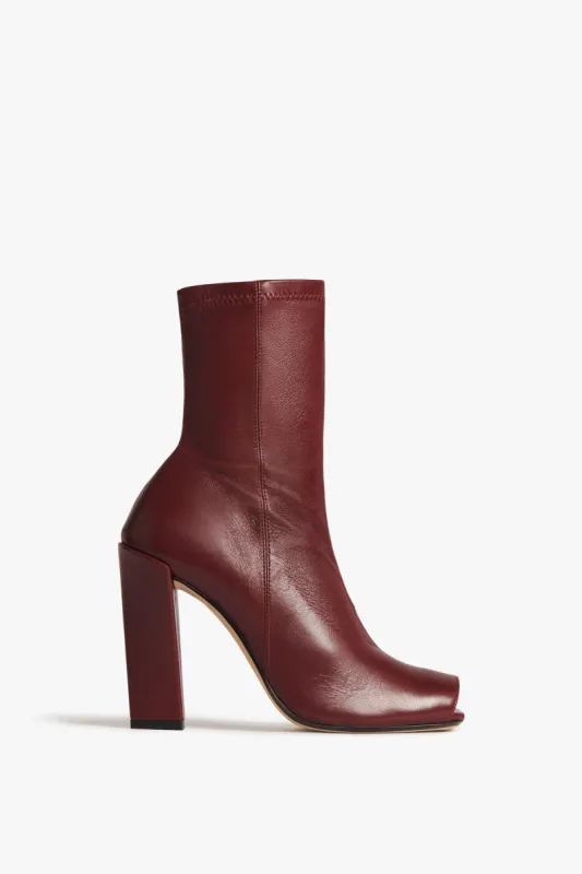 Iona Boots In Dark Red sold by Victoria Beckham