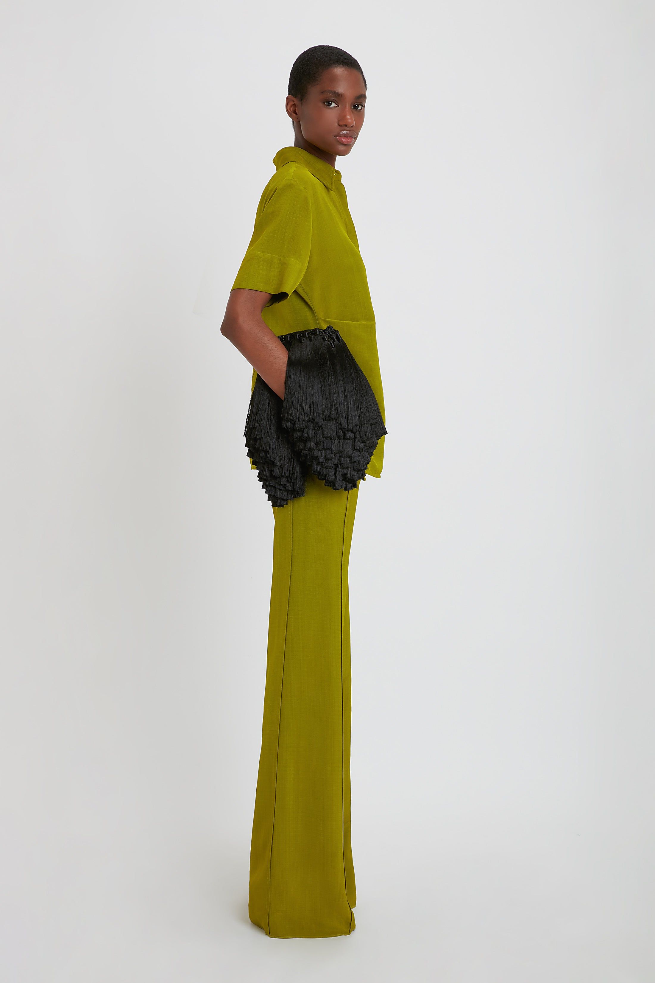 Fitted Short Sleeve Shirt In Parrot Green sold by Victoria Beckham product image thumbnail 8