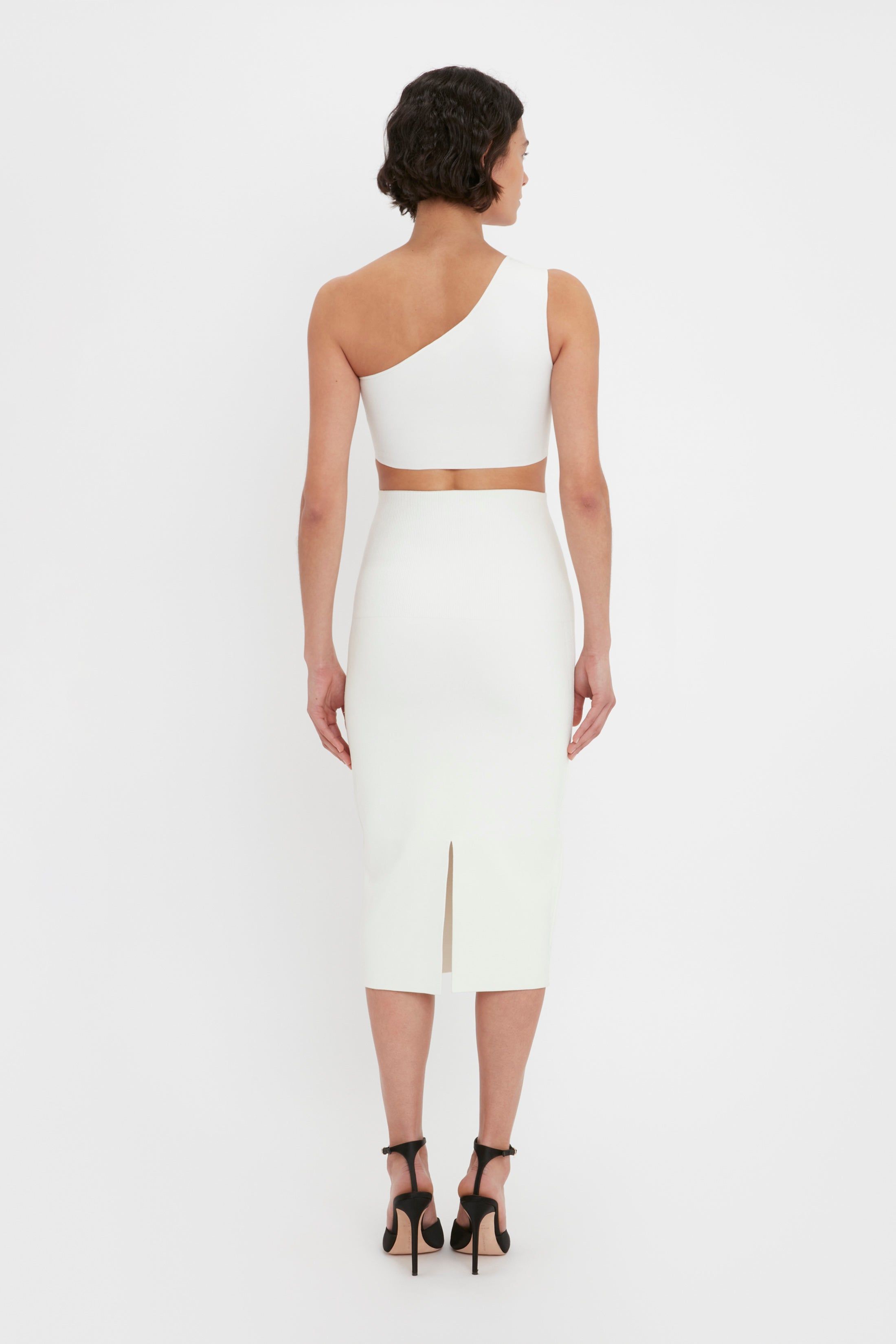 VB Body One Shoulder Crop Top In White sold by Victoria Beckham product image thumbnail 3