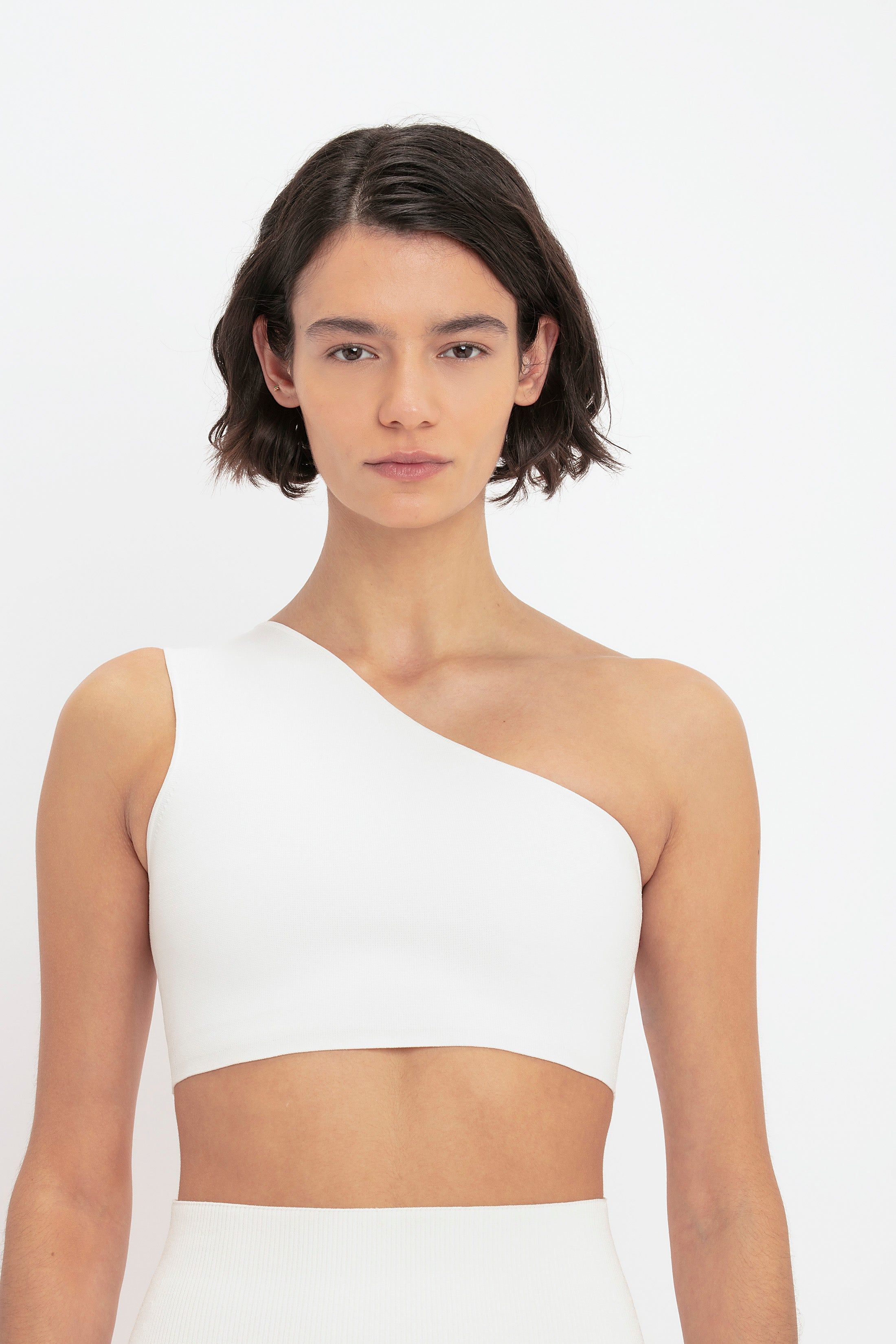 VB Body One Shoulder Crop Top In White sold by Victoria Beckham product image thumbnail 5