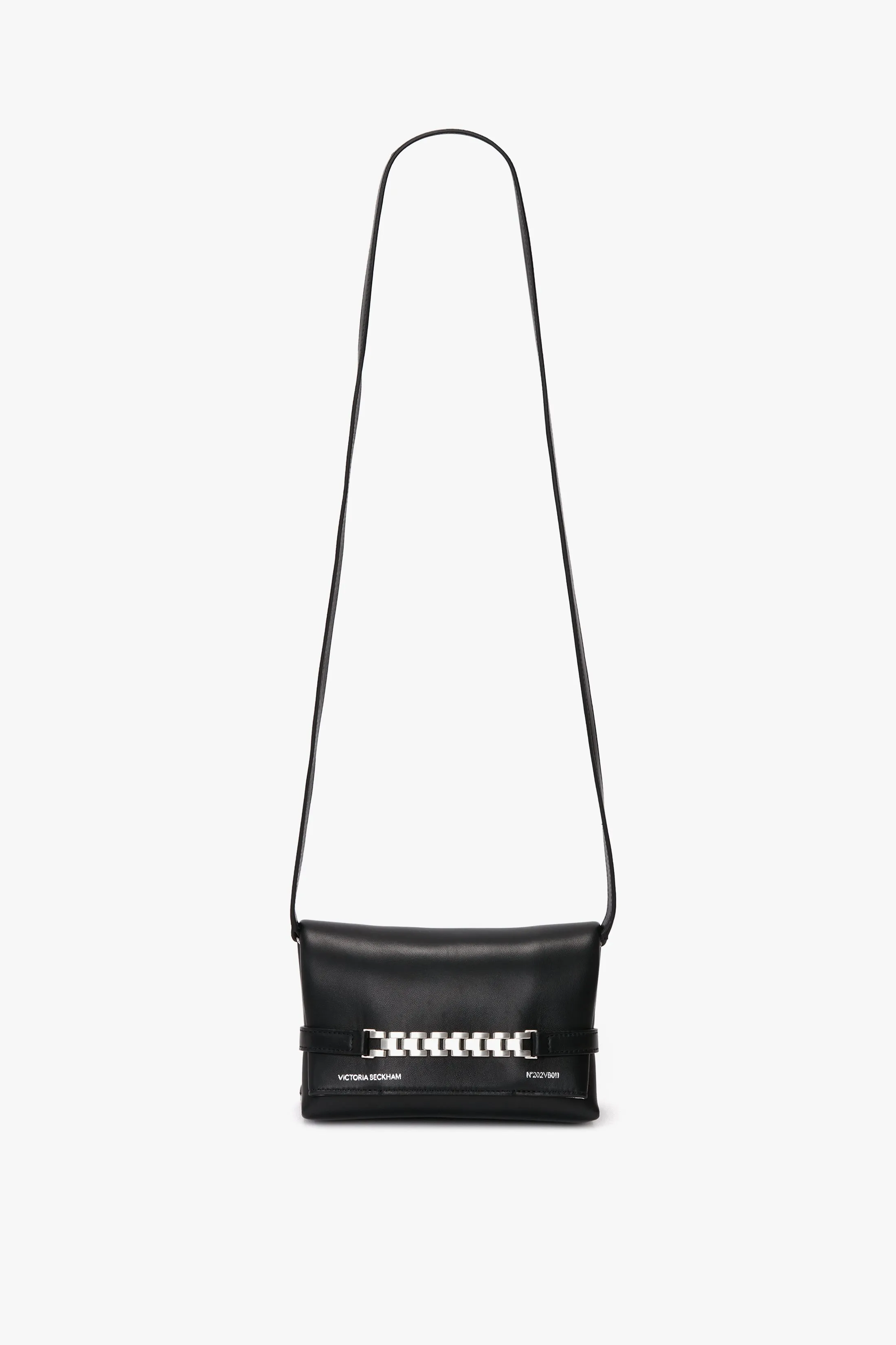 Mini Chain Pouch Bag With Silver Chain In Black Leather sold by Victoria Beckham