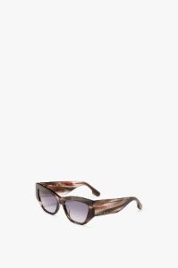 Sculptural Frame Sunglasses In Striped Grey sold by Victoria Beckham