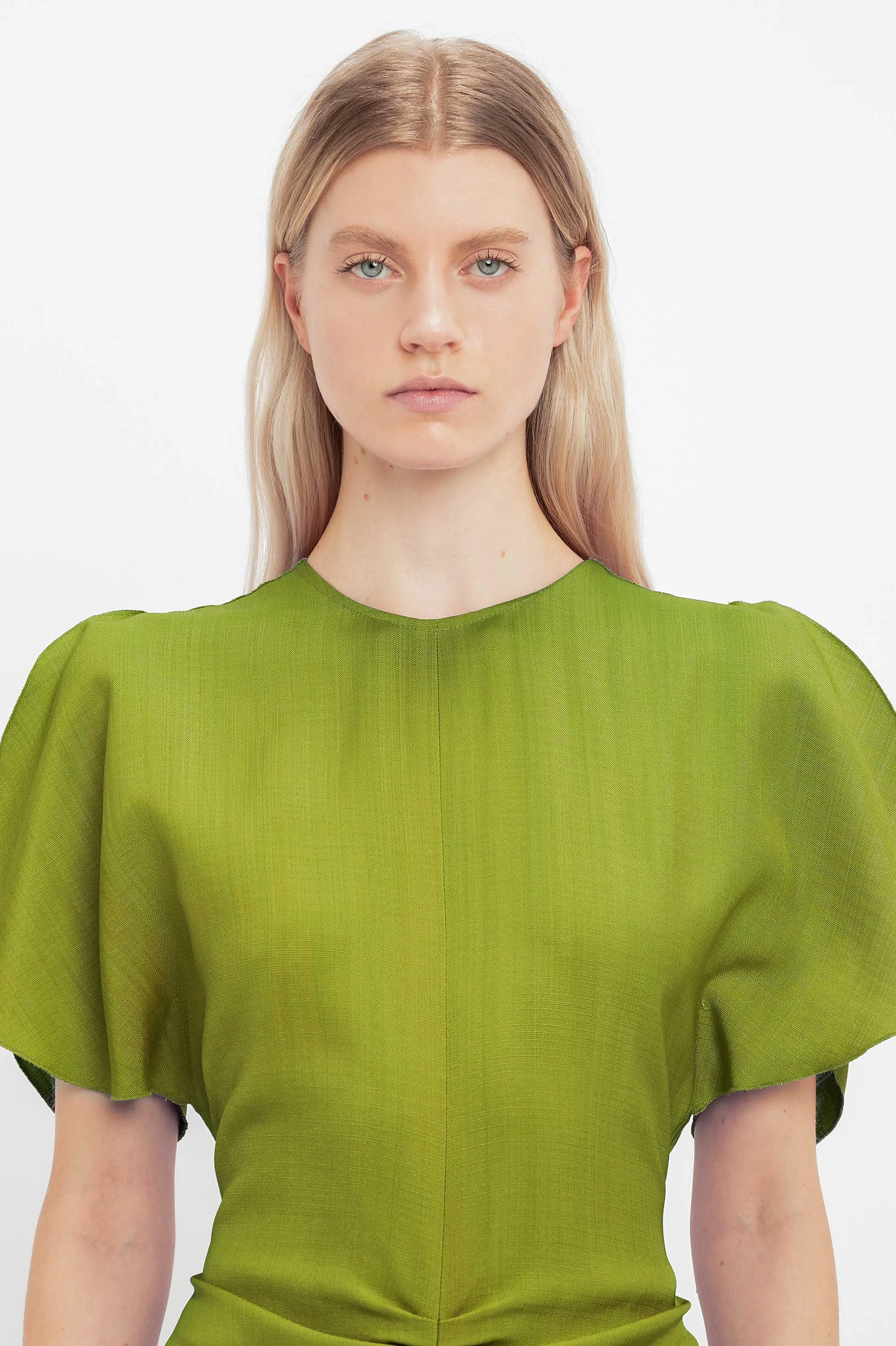 green emerald velvet dress The Adeline Green Zip Up Midi Dress L / Kelly Green main image 0