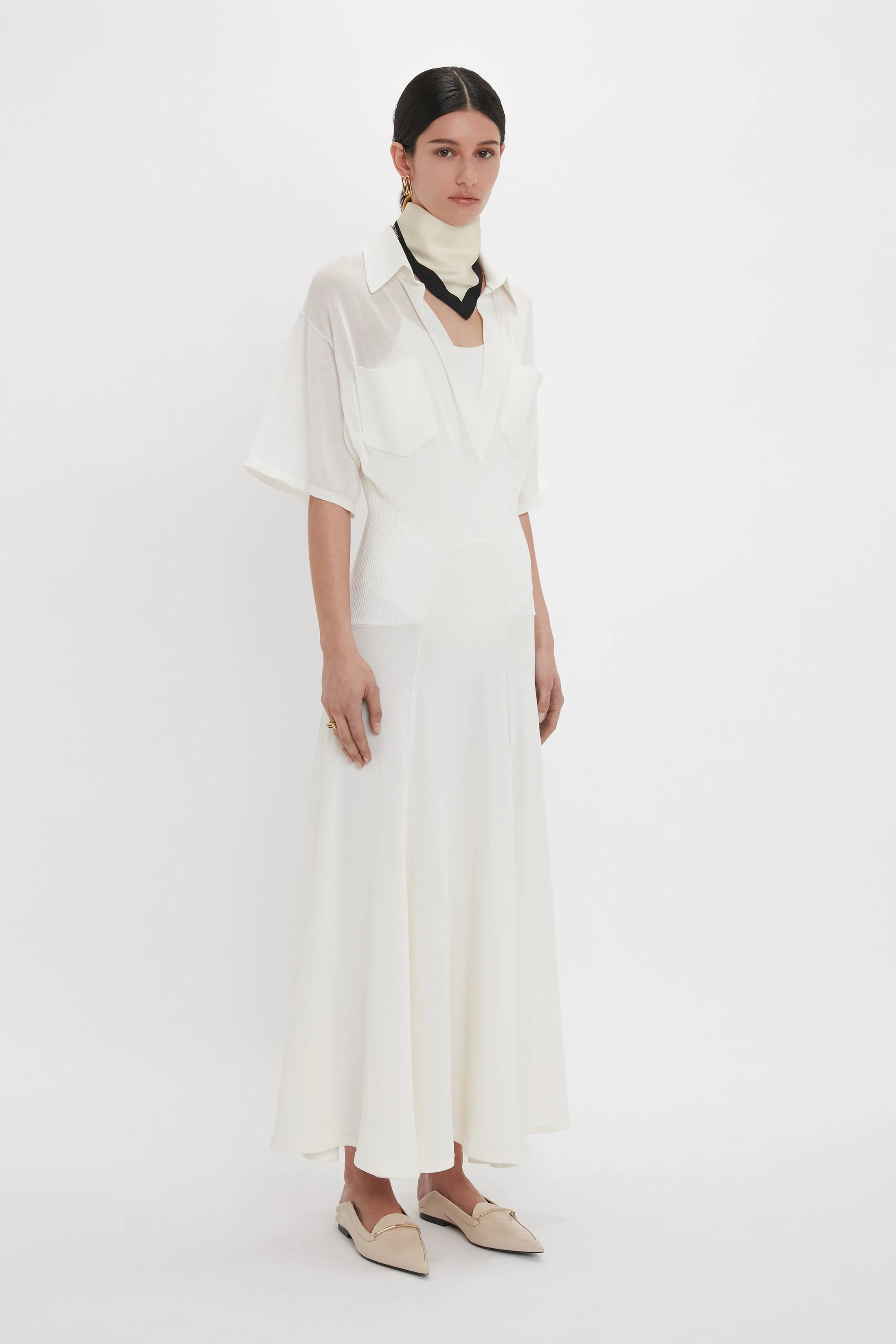 Panelled Knit Dress In White sold by Victoria Beckham product image thumbnail 2