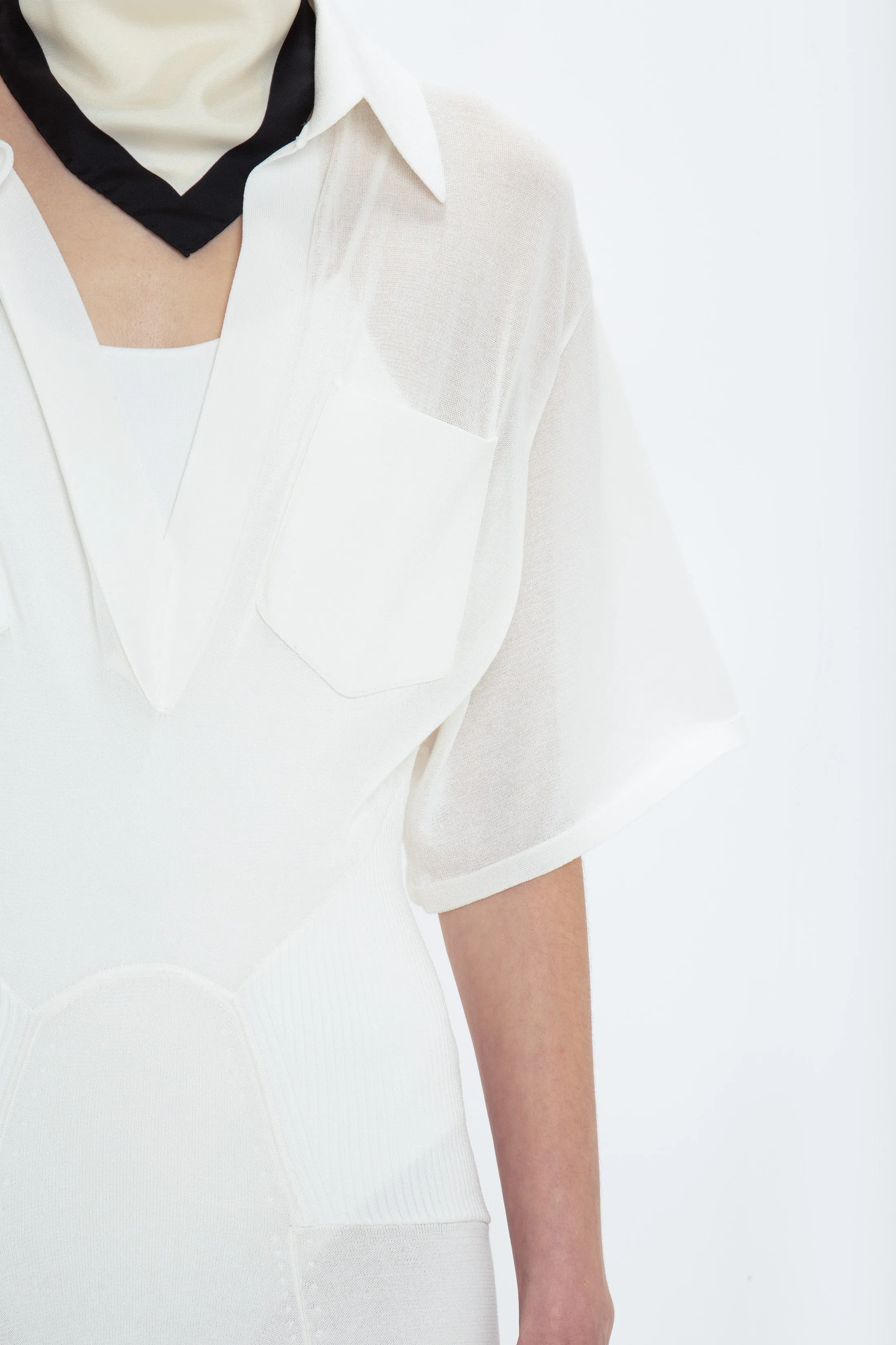 Panelled Knit Dress In White sold by Victoria Beckham product image thumbnail 4