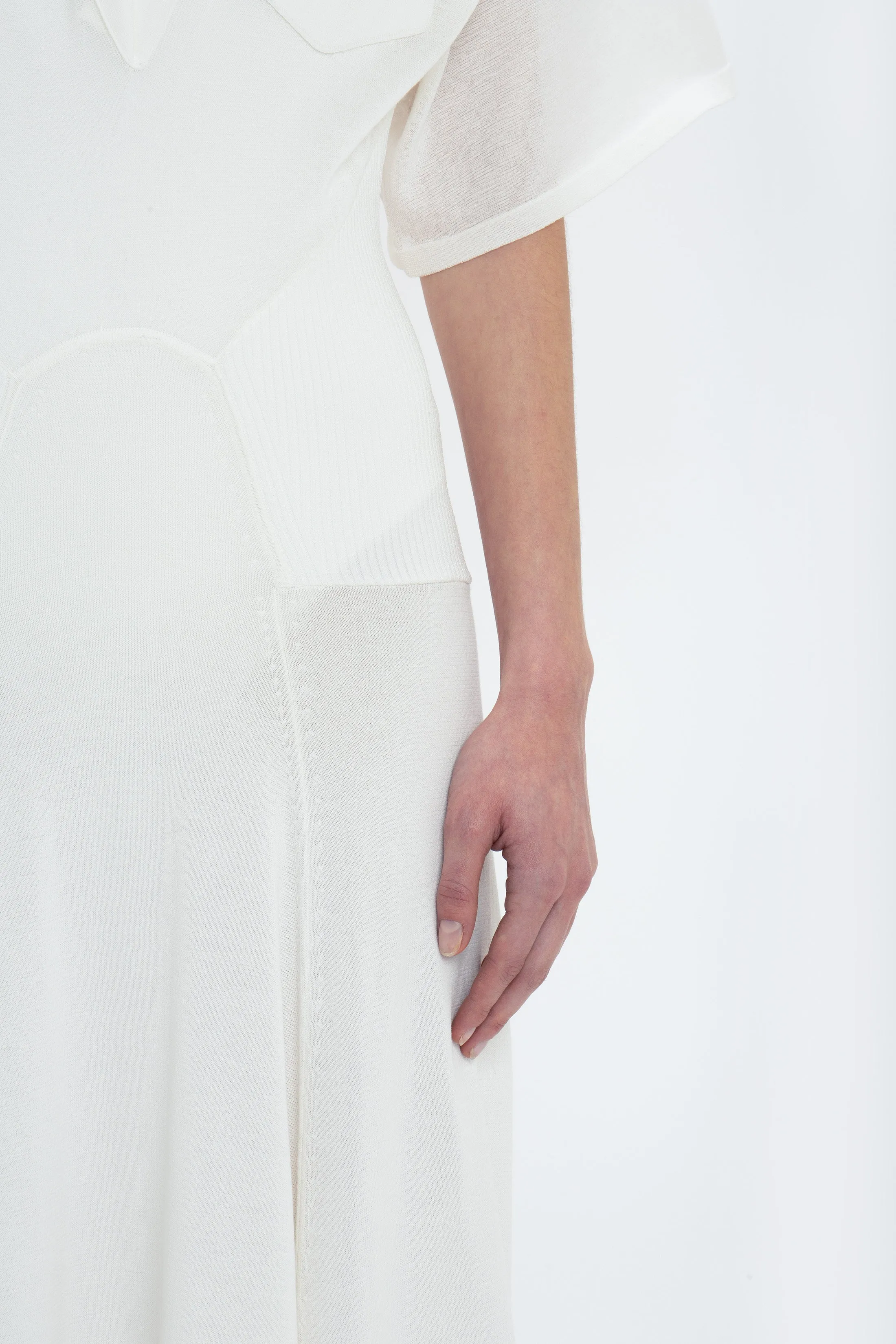 Panelled Knit Dress In White sold by Victoria Beckham product image thumbnail 5
