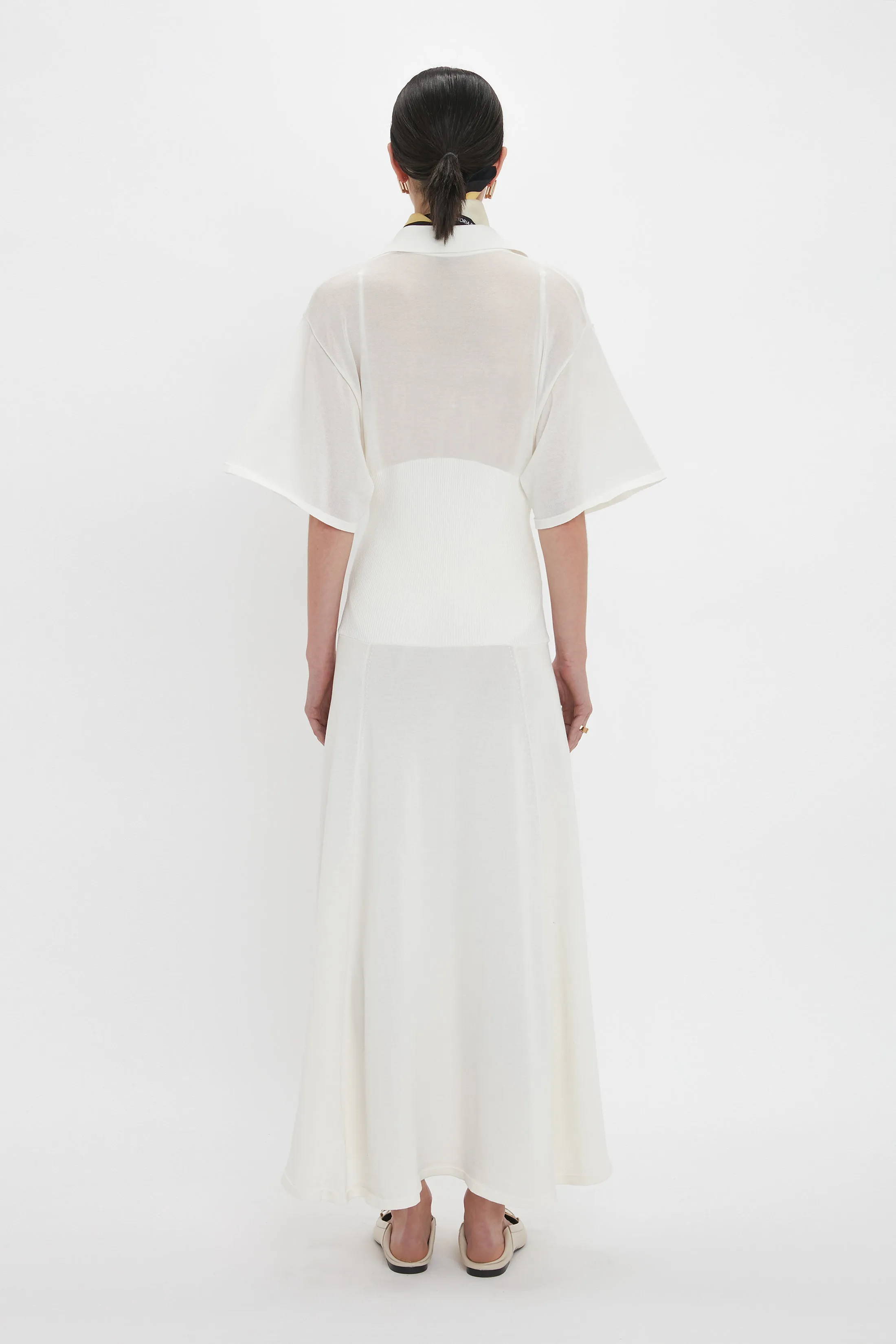 Panelled Knit Dress In White sold by Victoria Beckham product image thumbnail 3