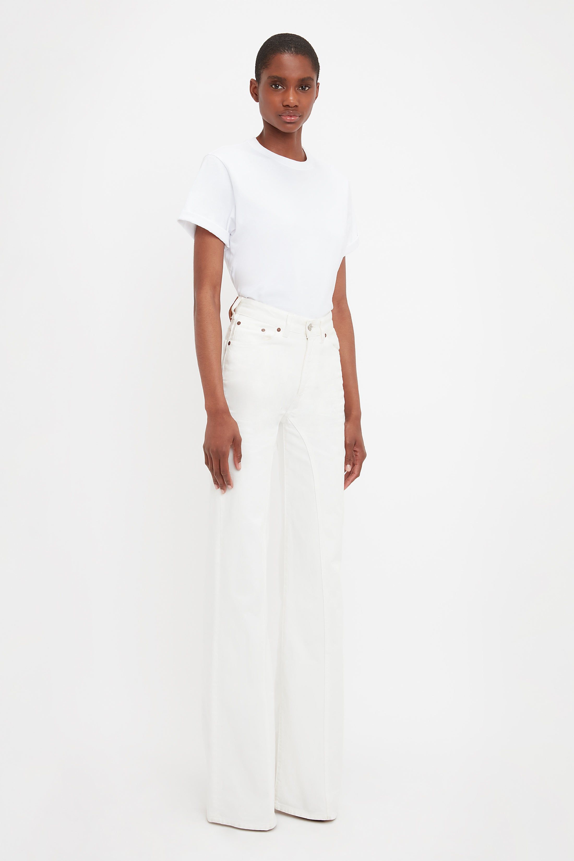 Bianca High Waisted Straight Leg Jean In White sold by Victoria Beckham product image thumbnail 2