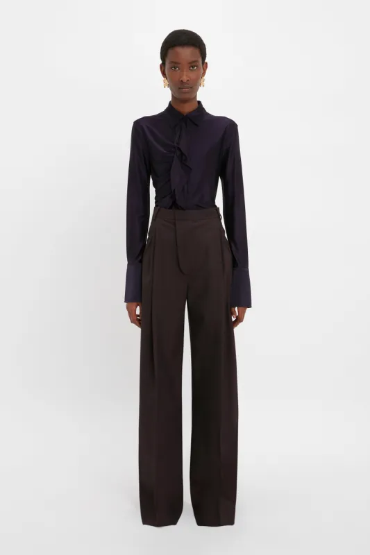 Wide Leg Trouser In Blackberry Azure sold by Victoria Beckham