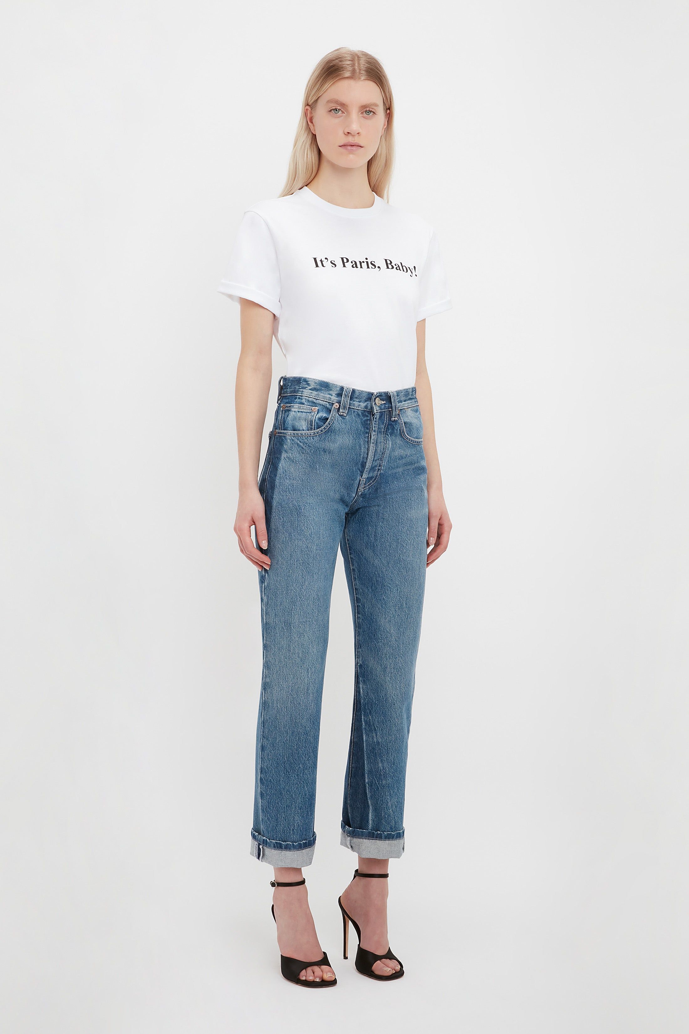 IT'S PARIS, BABY! T-shirt In white sold by Victoria Beckham product image thumbnail 2