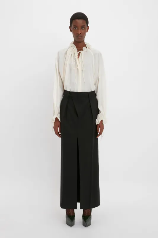 Ruched Detail Blouse In Vanilla sold by Victoria Beckham