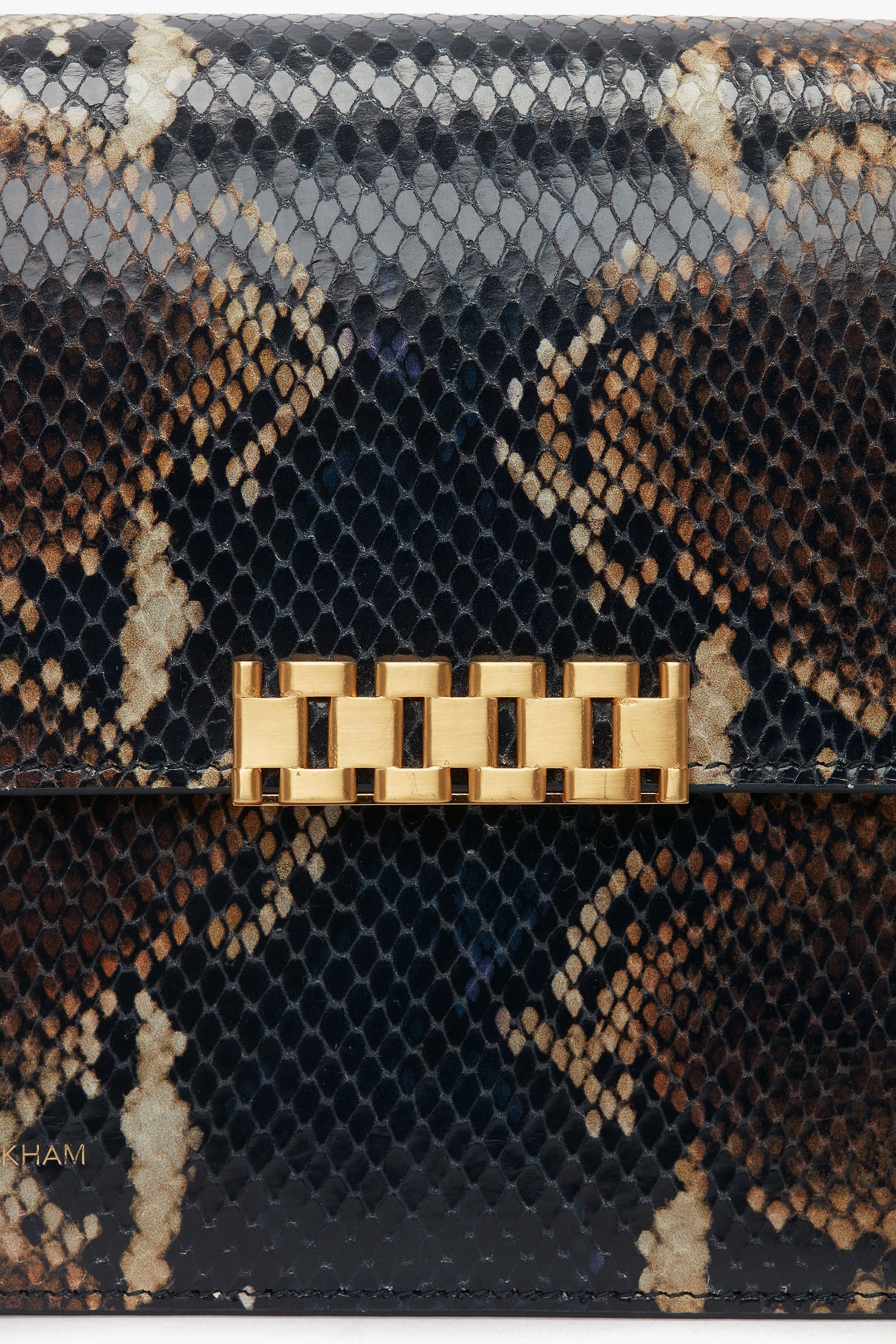 Mini Chain Shoulder Bag In Navy-Brown Leather sold by Victoria Beckham product image thumbnail 6