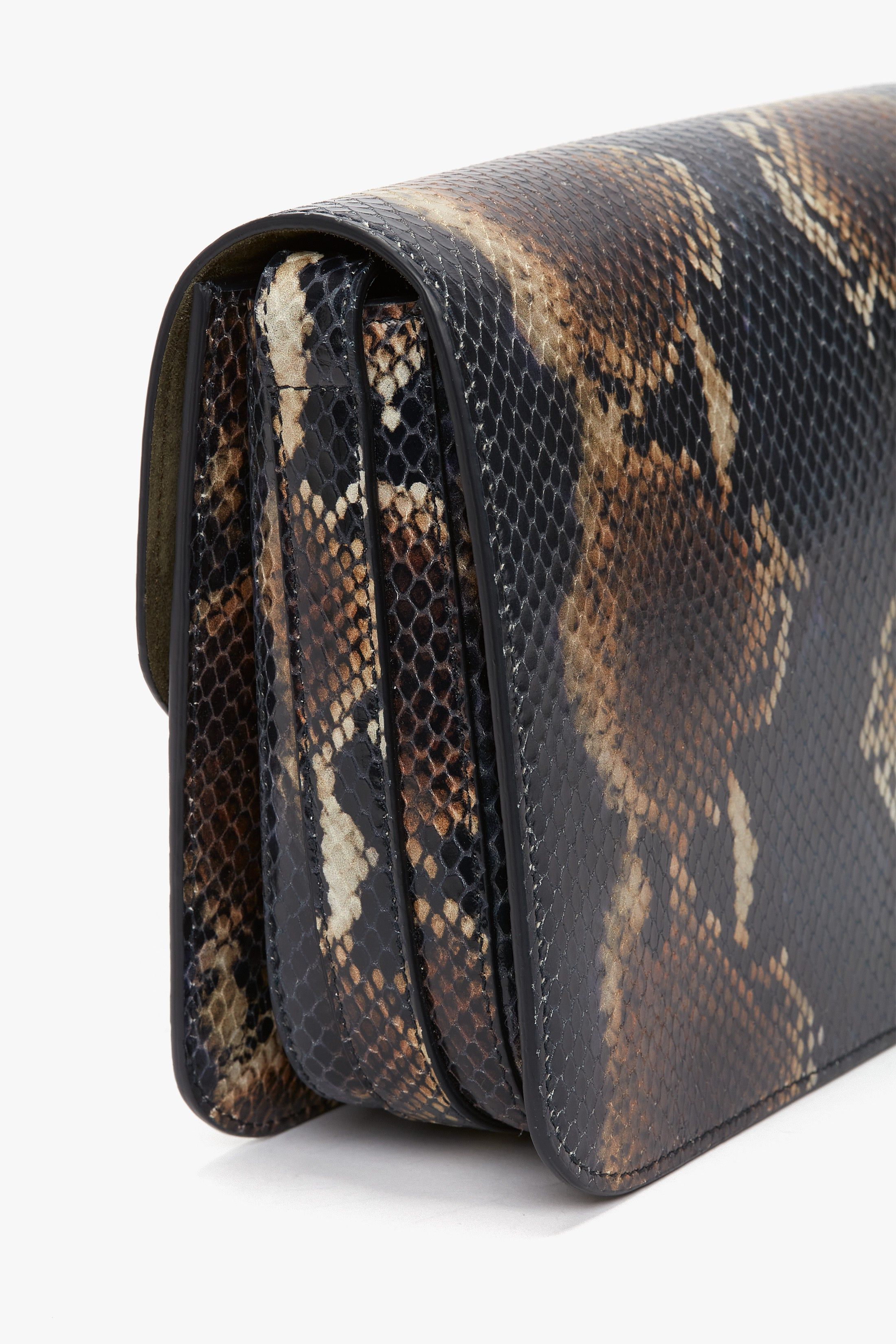 Mini Chain Shoulder Bag In Navy-Brown Leather sold by Victoria Beckham product image thumbnail 8