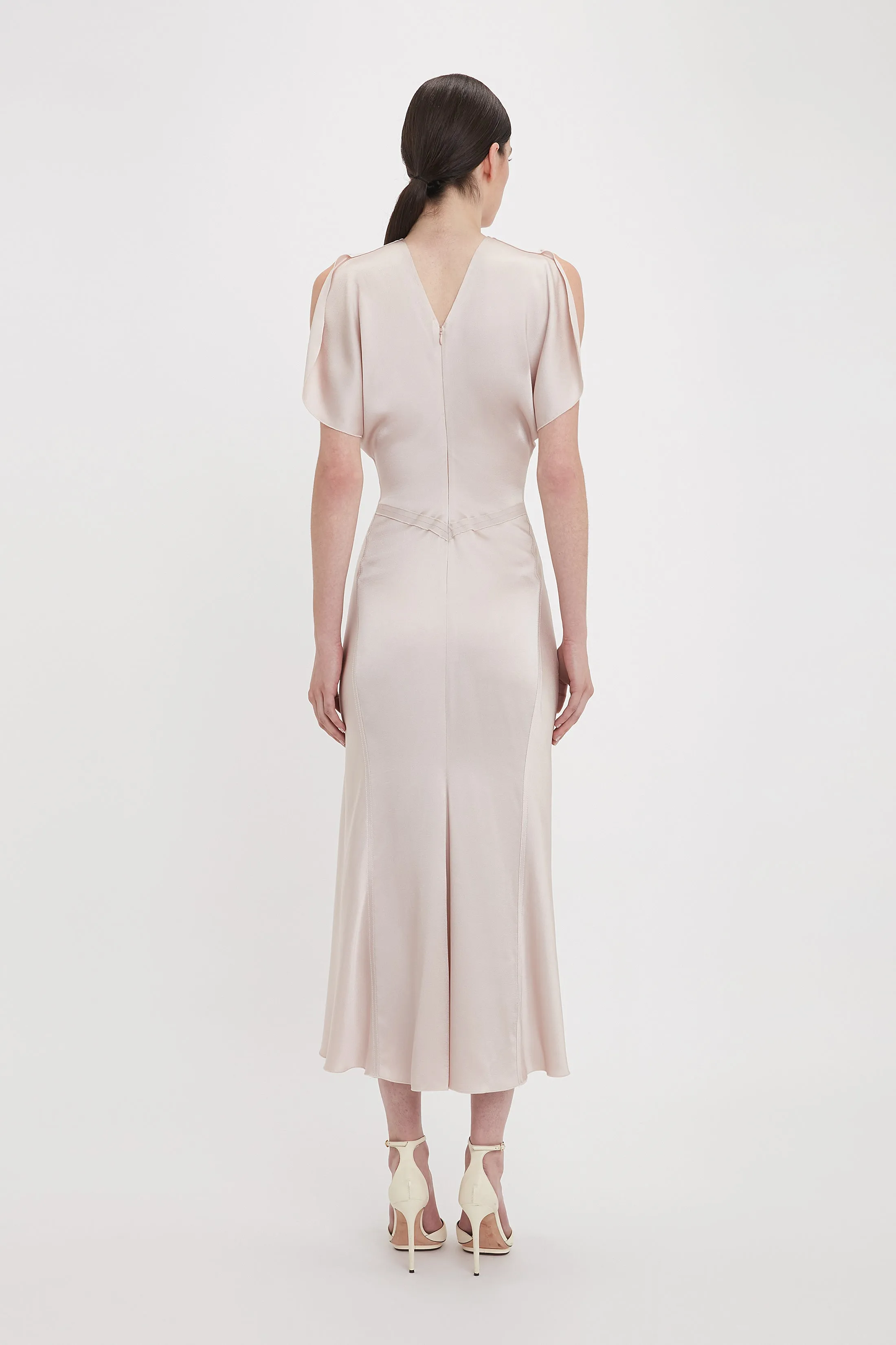 Exclusive Gathered Waist Midi Dress In Primrose sold by Victoria Beckham product image thumbnail 3
