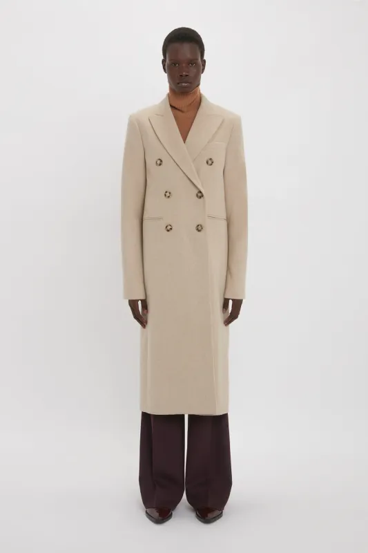 Tailored Slim Coat In Bone sold by Victoria Beckham