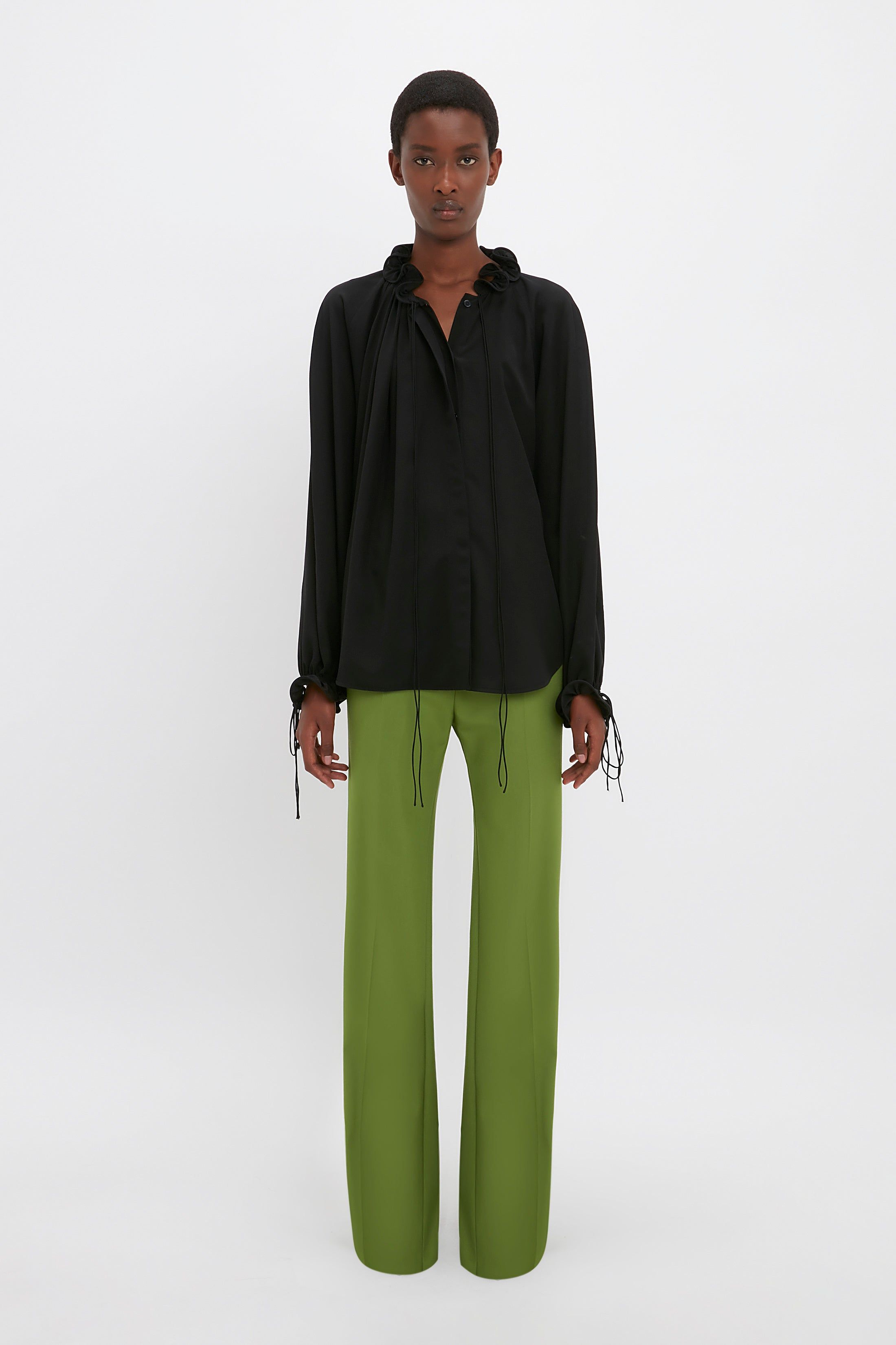 Tailored Straight Leg Trouser In Serpent Green sold by Victoria Beckham product image thumbnail 5