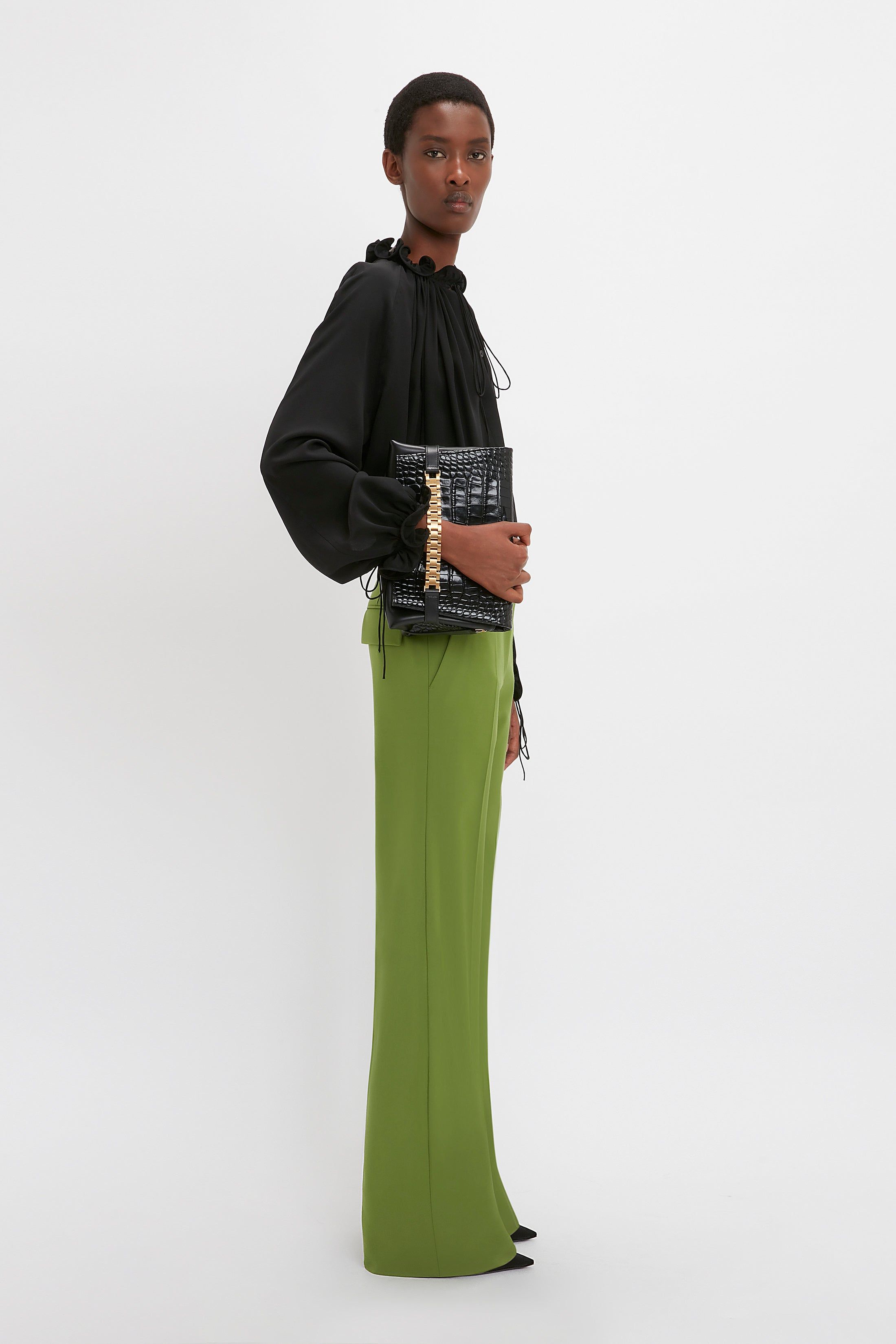 Tailored Straight Leg Trouser In Serpent Green sold by Victoria Beckham product image thumbnail 3